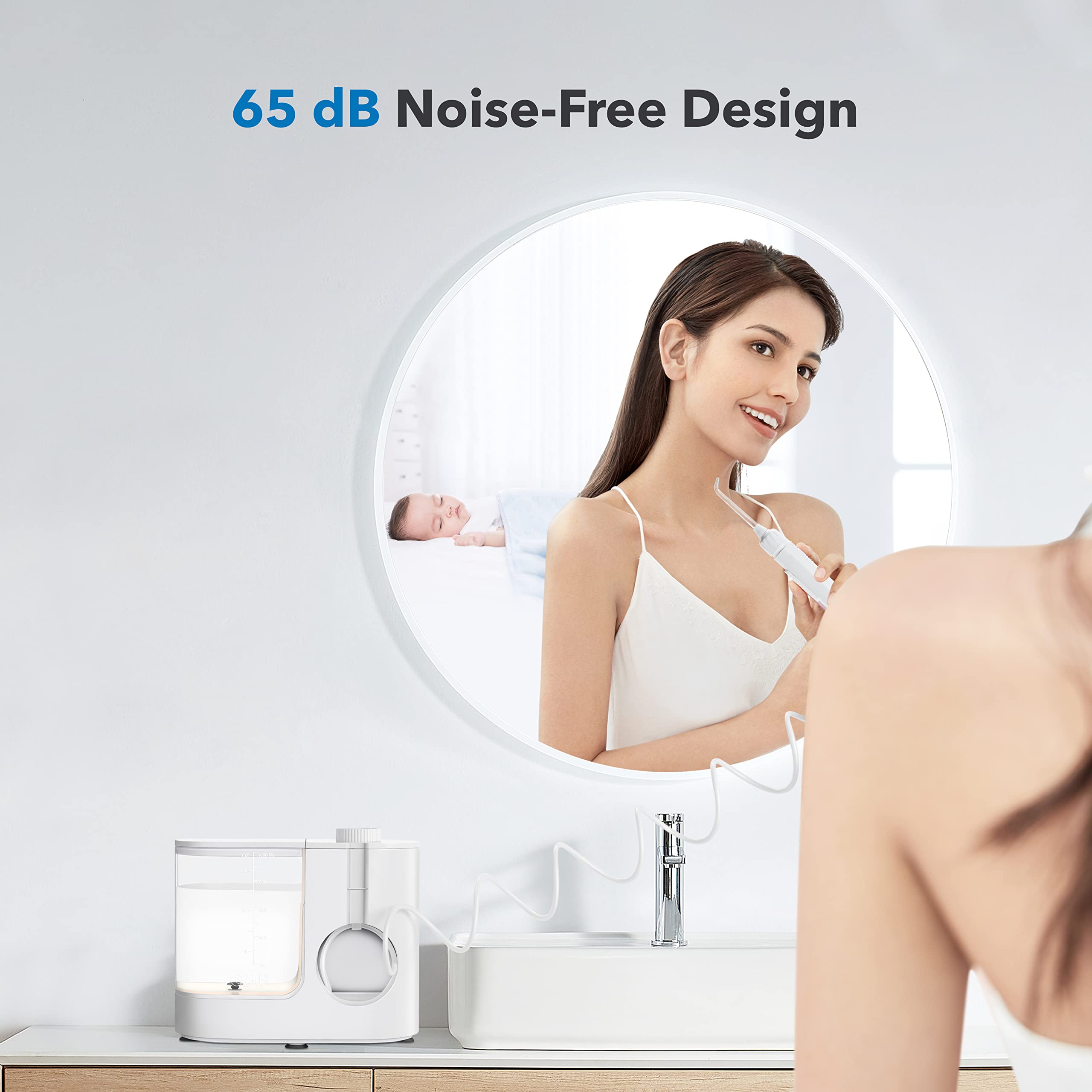 Premium Water Flosser for Teeth Cleaning - 1000ml Oral Irrigator with 8 Nozzles & Isolated Storage | 30-130 PSI Adjustable Pressure, Dual Flow Control | Perfect for Braces, Dentures & Gum Care at Home