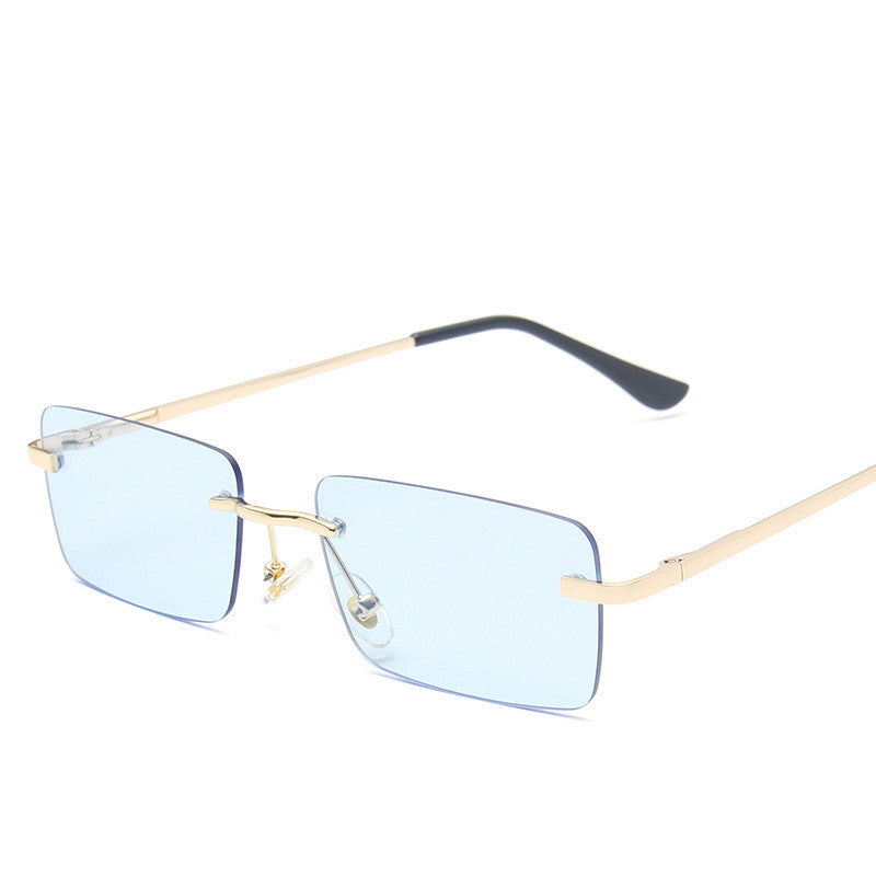 Stylish Rimless Square Sunglasses for Women - Trendy UV Protection Shades for Outdoor Activities & Fashion