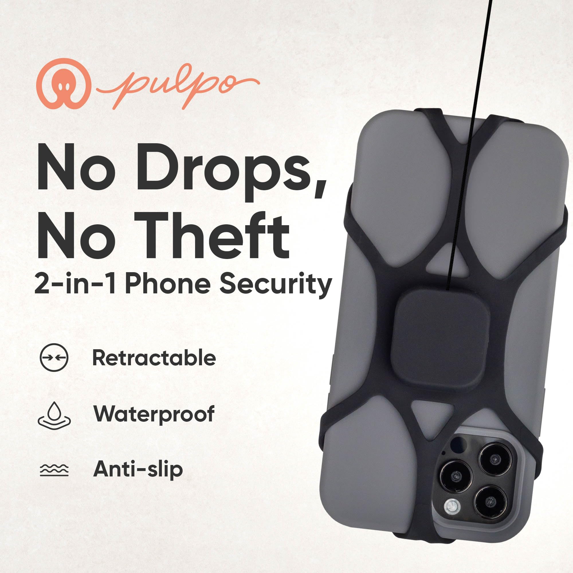 Retractable Anti-Theft Phone Leash for Smartphones Up to 6.8