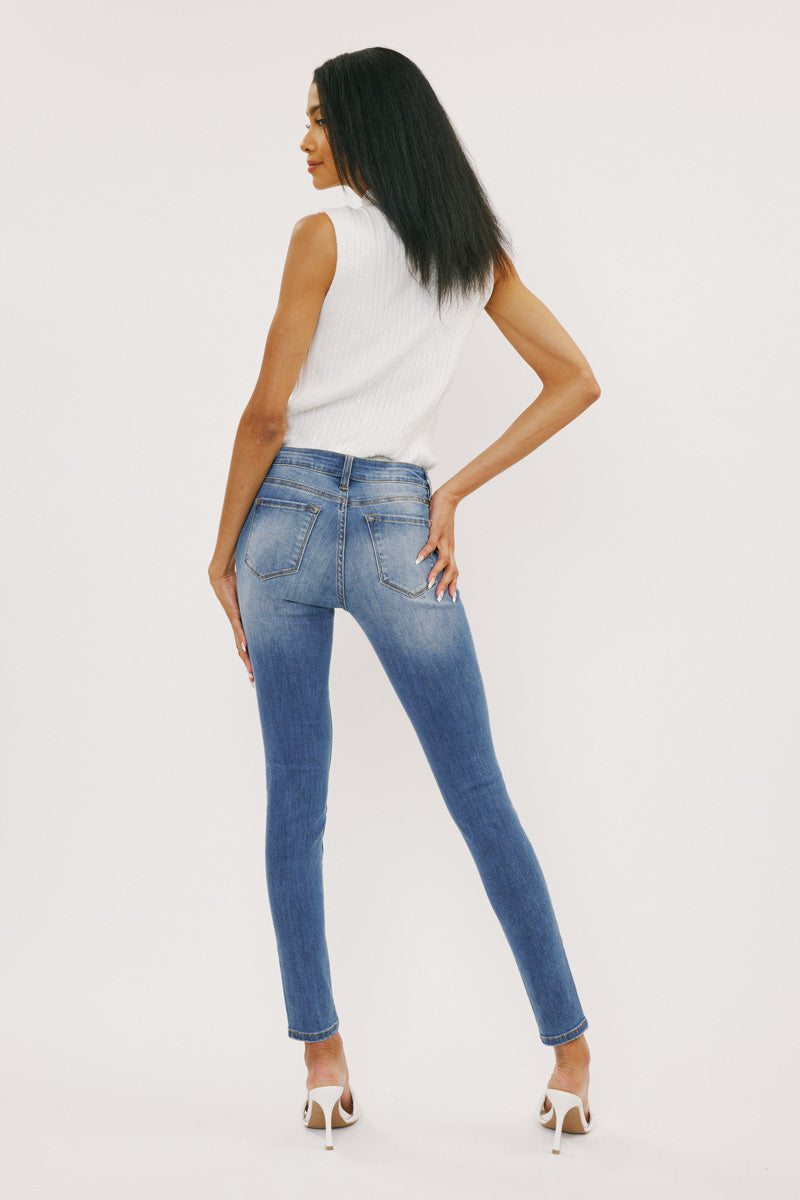 Logan Mid Rise Super Skinny Jeans for Women - Stretchy Denim Pants, Slim Fit, Comfortable & Trendy | Perfect for Casual Wear, Office & Night Out