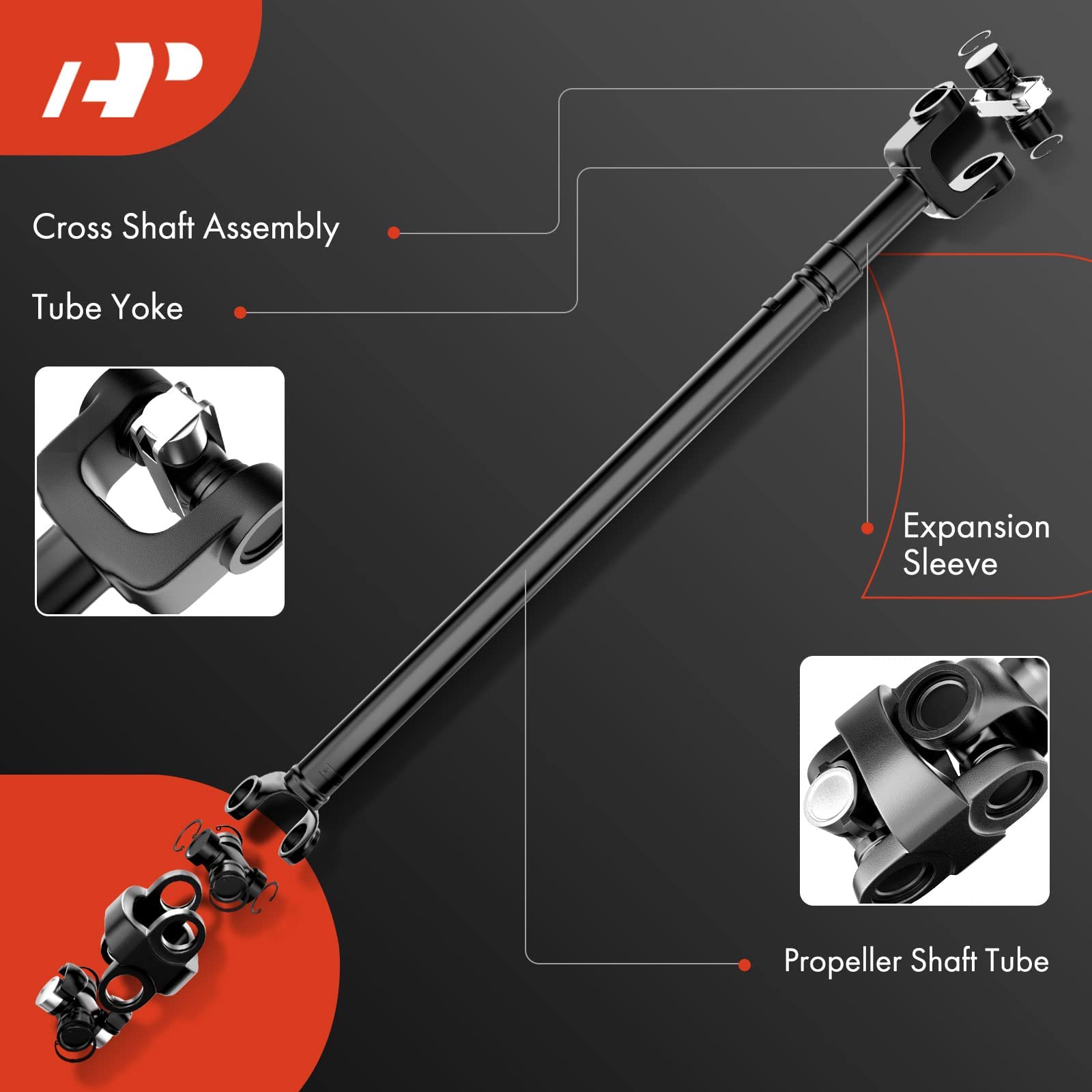 Premium Front Drive Shaft Assembly Compatible with Dodge Ram 1500/2500/3500 5.7L V8 4WD - Replacement for 52105930AA & 52105930AB - Ideal for Off-Roading, Towing & Heavy-Duty Performance