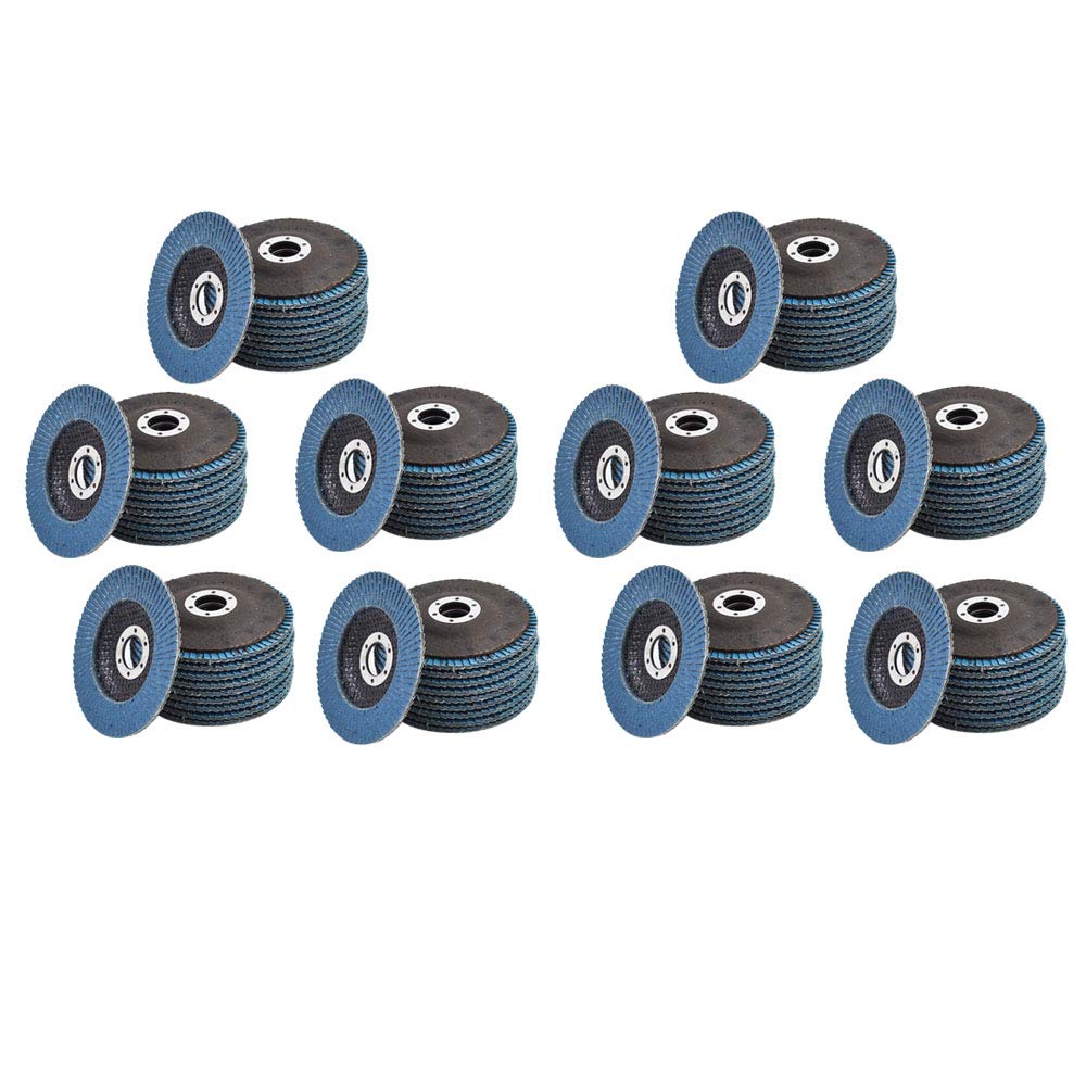 100 Pcs 4-1/2 x 7/8 Inch 40 Grit Zirconia Flap Discs - Grinding Wheel & Abrasive Sanding Disc for Metal, Wood & Paint Removal - Perfect for Angle Grinders & DIY Projects