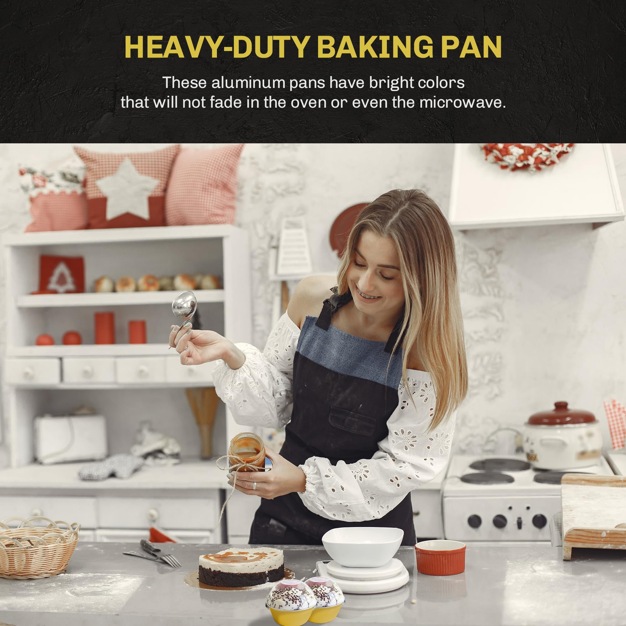 KitchenDance 4oz Disposable Aluminum Baking Cups with Dome Lids - 1000 Pack Brown Colored Foil Pans for Creme Brulee, Flan, Cupcakes - Perfect for Baking, Cooking & Meal Prep - Ideal for Home Kitchens, Bakeries & Catering Events