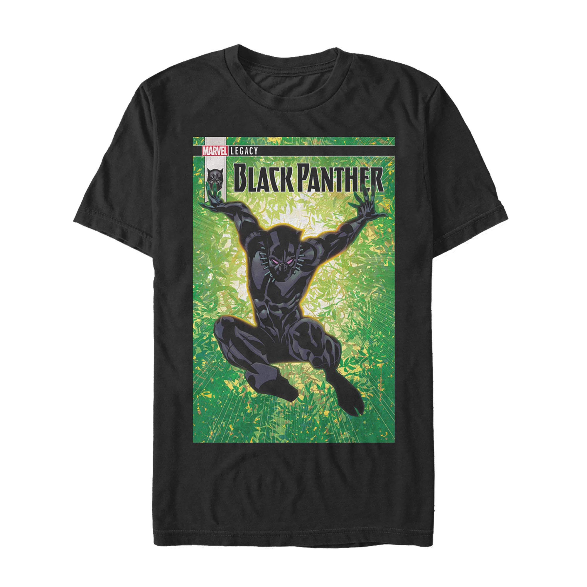 Marvel Black Panther Legacy Men's Graphic T-Shirt - Foliage Print Superhero Tee for Fans | Casual Wear, Cosplay & Comic Con Outfits