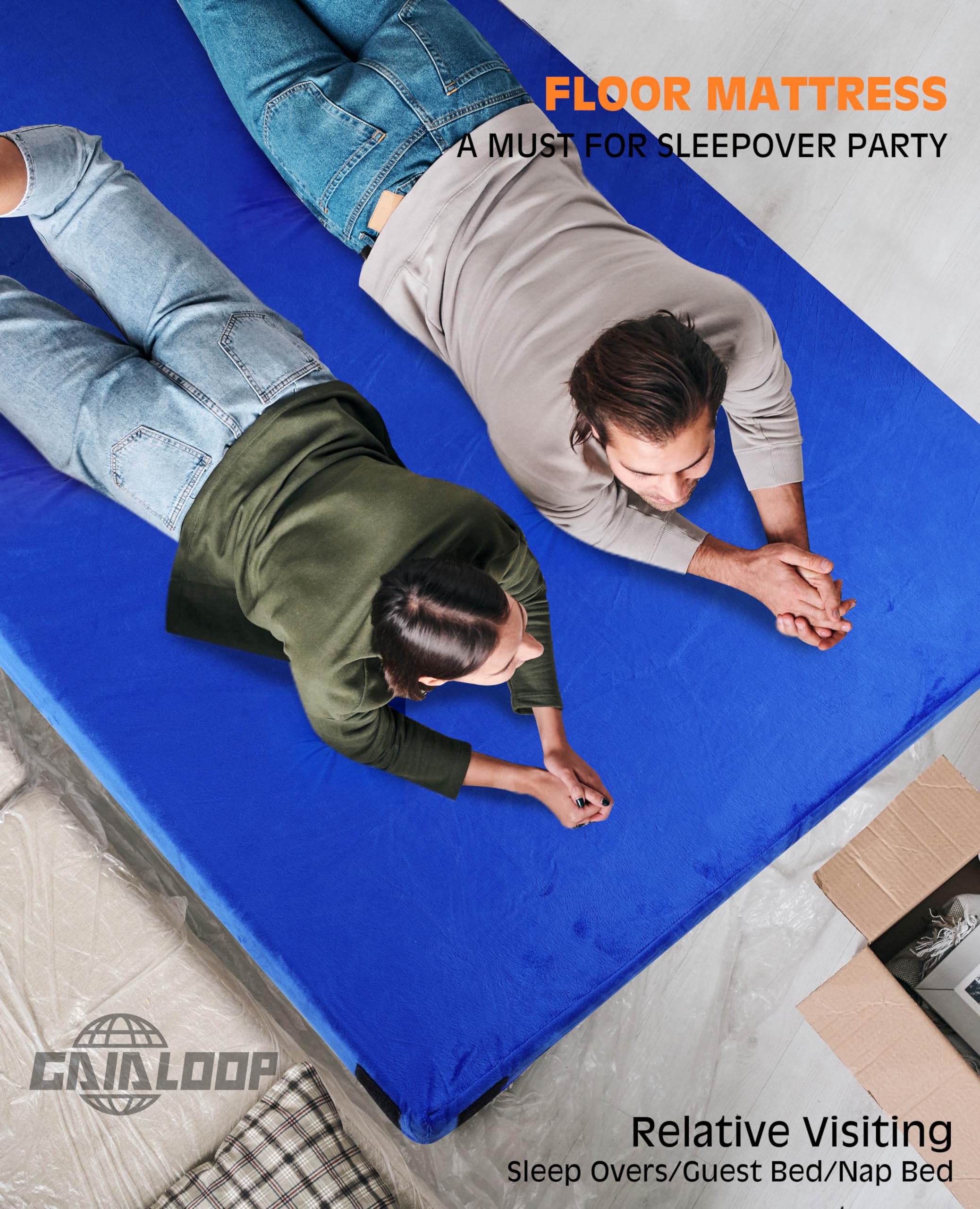 3 Inch Thick Memory Foam Camping Mattress - Portable Sleeping Pad for Outdoor, Travel & Home Use - Lightweight Roll-Up Floor Mat for Tent, Car, Cot & Guest Sleepovers (Perfect for Camping, Road Trips & Spare Bedding)