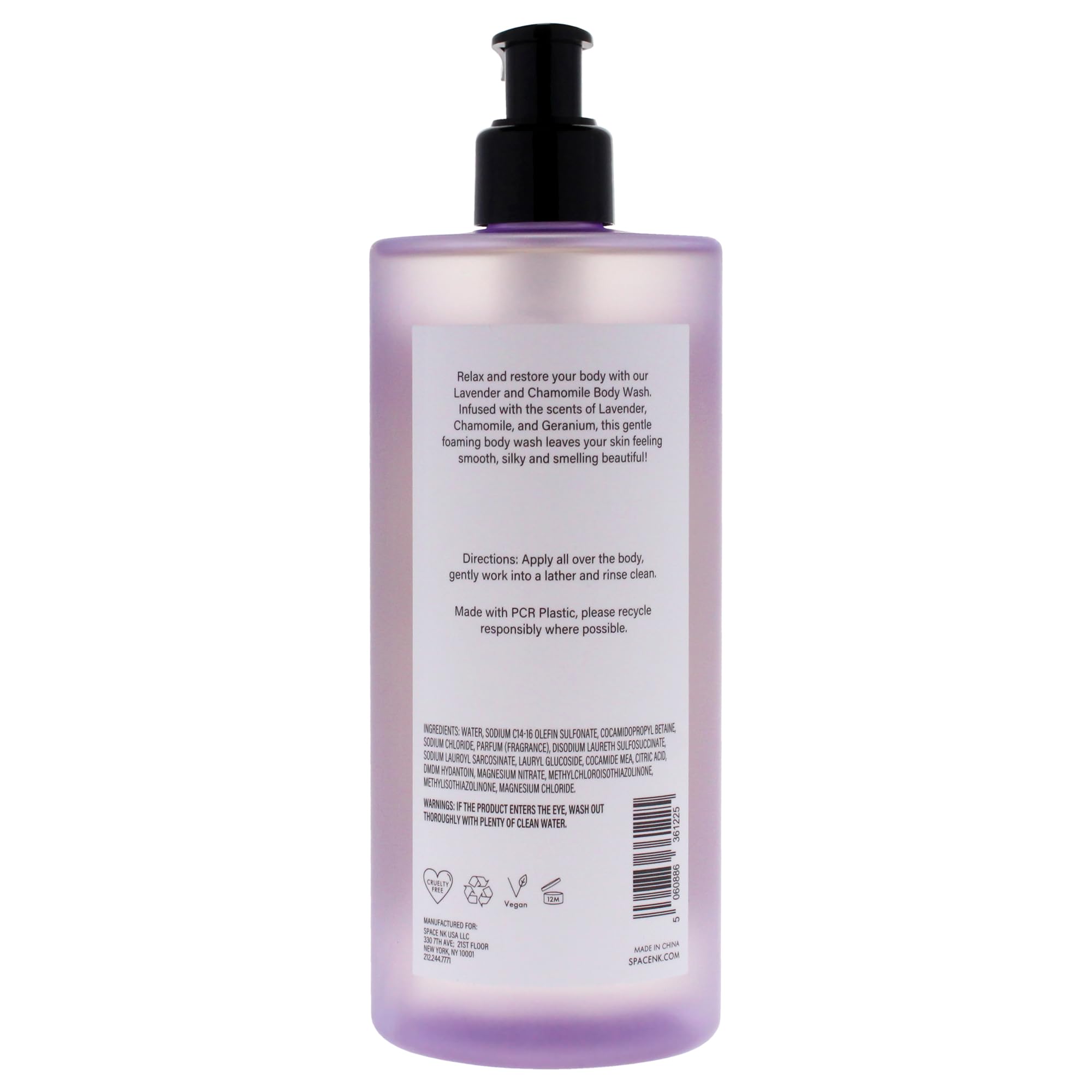 SpaceNK Beauty Space Body Wash - Lavender & Chamomile Scented Unisex Body Wash for Relaxation - 16.9 oz Shower Gel for Stress Relief & Better Sleep - Perfect for Bath, Spa & Nighttime Routine