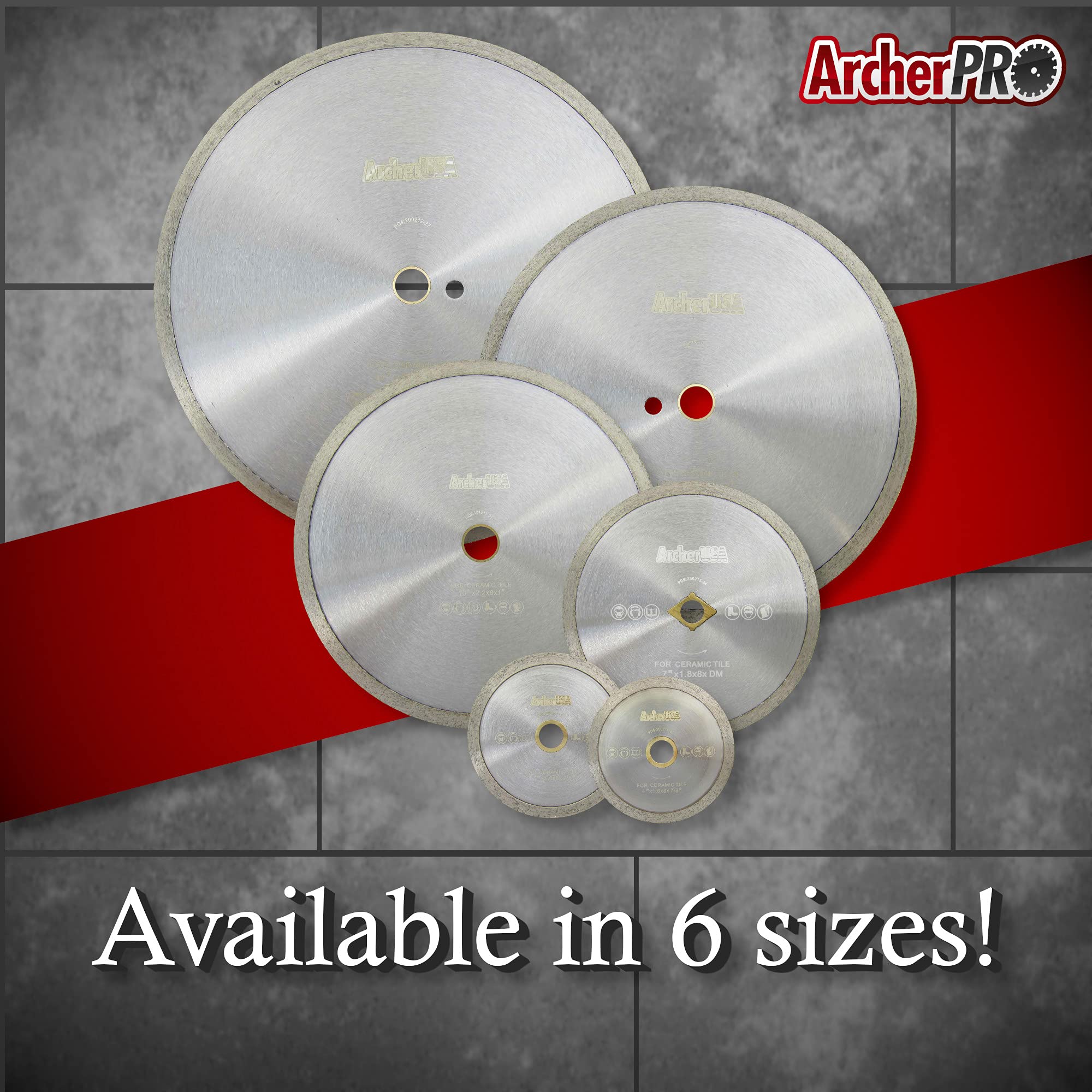 Archer PRO 4.5-Inch Continuous Rim Diamond Blade - Premium Wet Tile Saw Blade for Porcelain & Ceramic Cutting - 7/8-Inch Arbor Compatible with Angle Grinders - Perfect for Bathroom Renovations, Kitchen Backsplashes & Floor Tile Installations