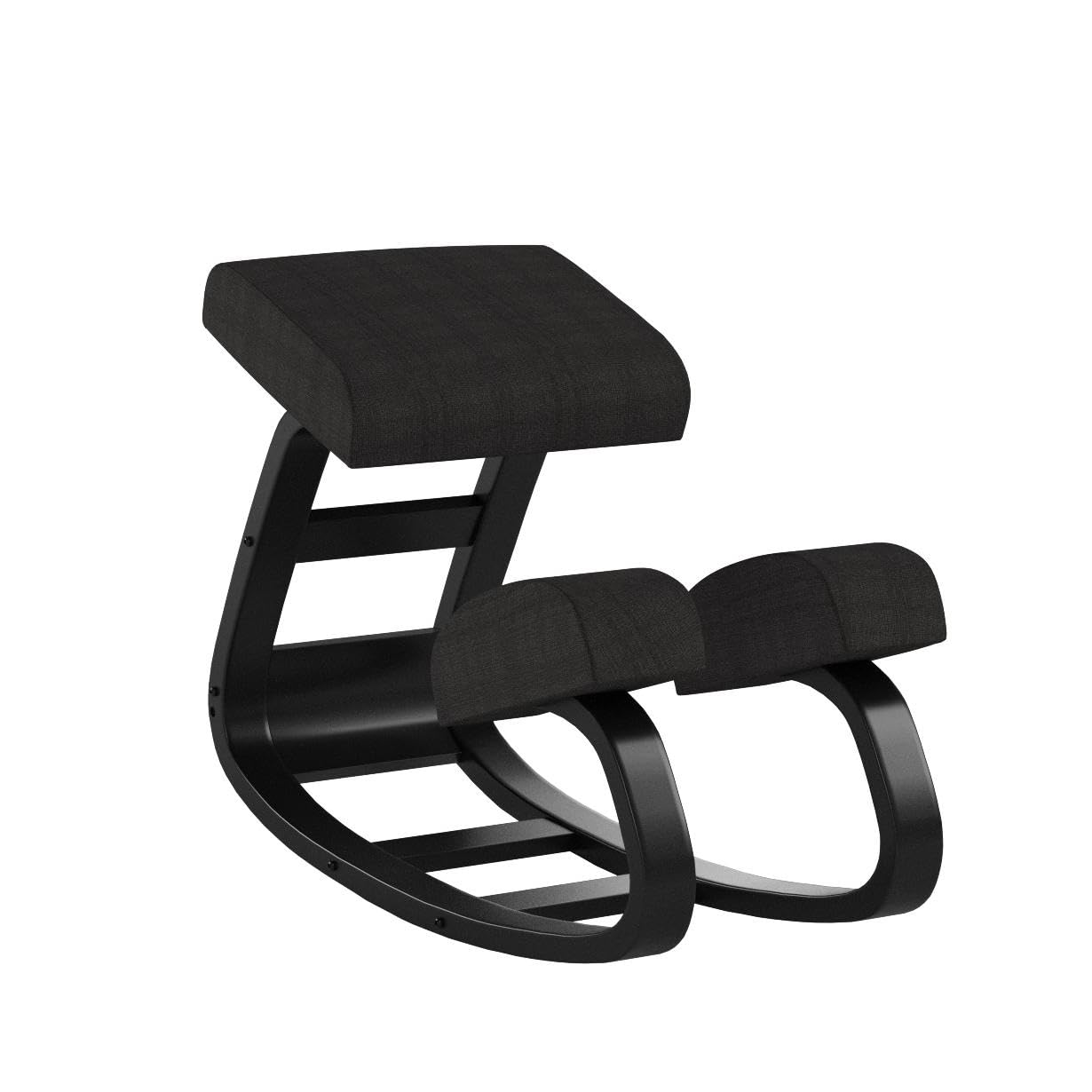 SLEEKFORM Ergonomic Kneeling Chair - Adjustable Rocking Wood Knee Stool for Back Pain Relief & Posture Correction | Orthopedic Balance Seat with Thick Cushions for Home, Office & Meditation Use