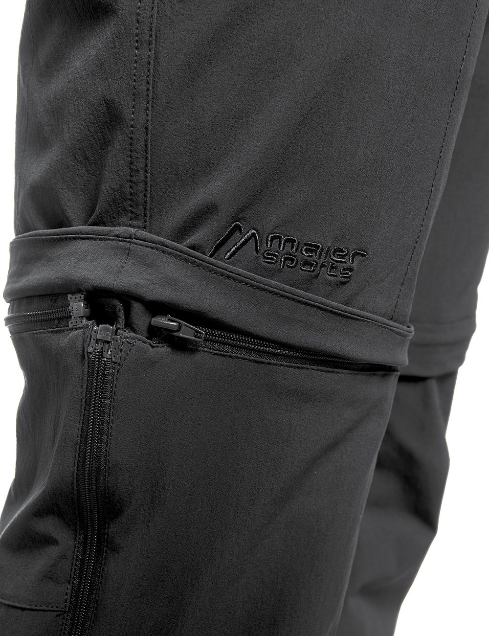 Maier Men's Outdoor Convertible Pants with Zipper - Tajo Black Size 27 | Waterproof Hiking & Camping Pants for Outdoor Adventures