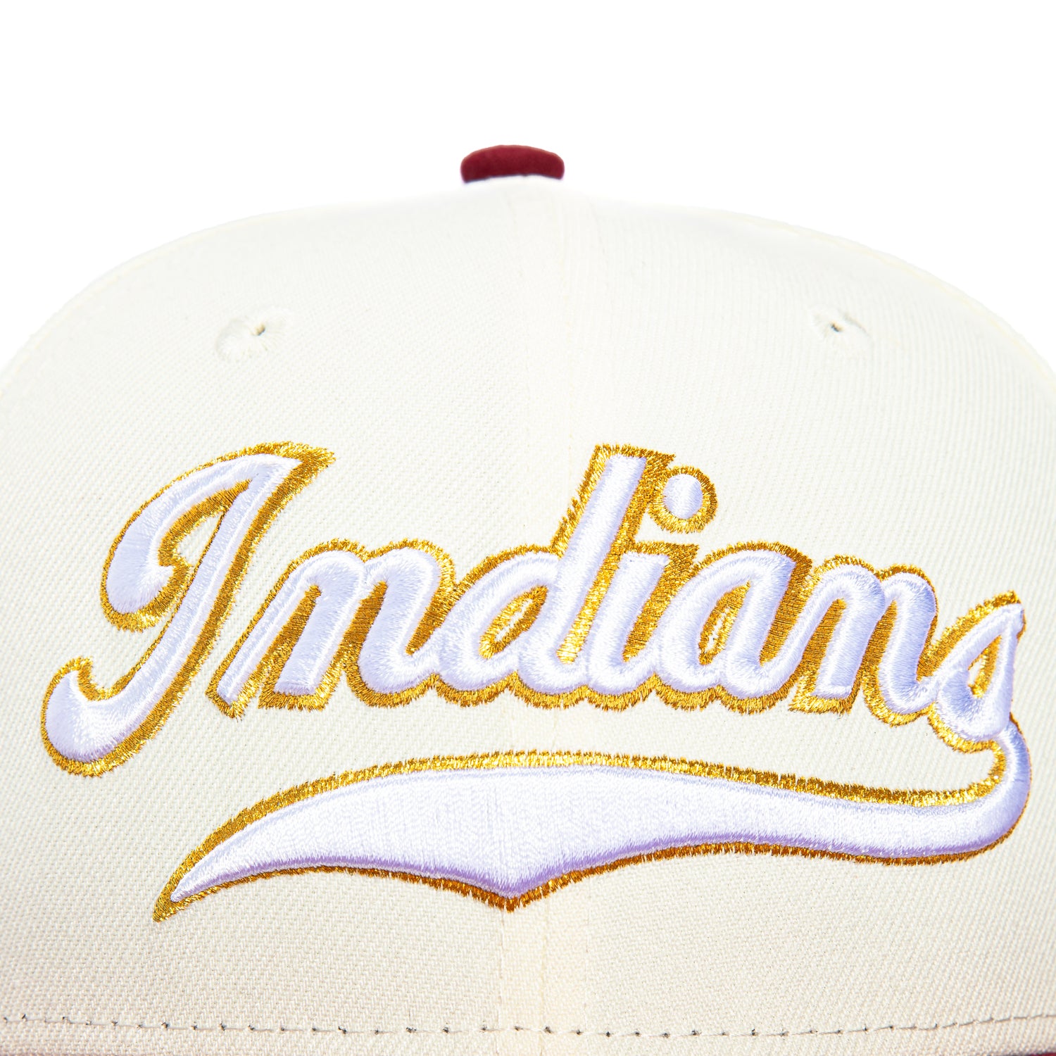 New Era 59Fifty Cleveland Indians 1948 Patch Script Baseball Cap - White & Cardinal Red - MLB Officially Licensed Snapback Hat for Men & Women - Perfect for Baseball Games, Sports Events & Streetwear Fashion