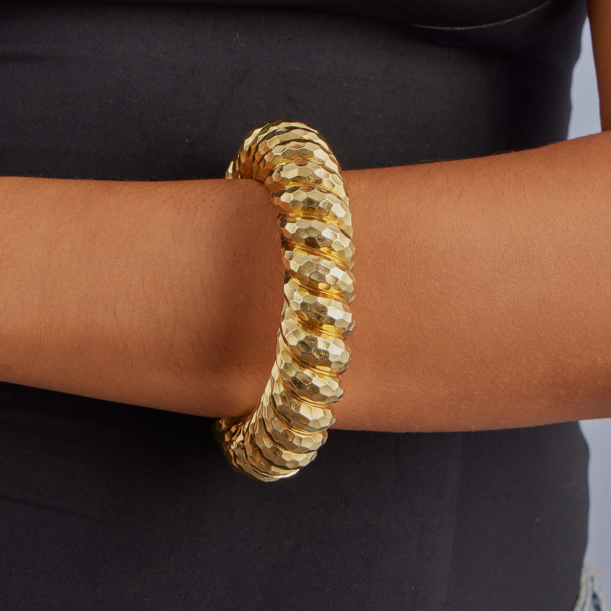 Henry Dunay Faceted Bangle Bracelet - 18K Gold Luxury Cuff Bracelet for Women, Elegant Handmade Jewelry Gift for Anniversary, Birthday & Special Occasions | Perfect for Evening Galas, Weddings & Red Carpet Events