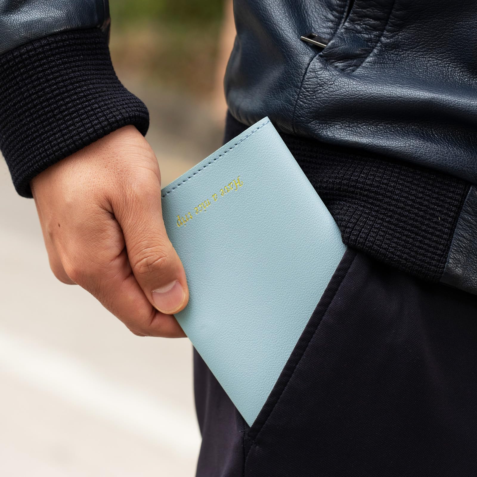 Premium RFID Blocking Passport Holder for Women & Men - Travel Wallet Cover Case with Multiple Card Slots - Ideal for Family Vacations, Business Trips & International Travel (Blue & Black)