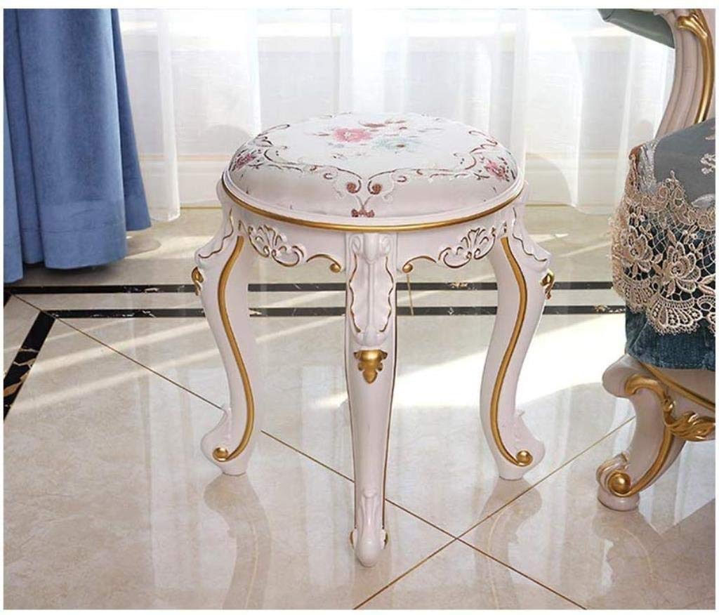 QTQHOME Vanity Stool with Thick Cushion - Upholstered Makeup Seat for Bathroom & Bedroom - Perfect Dressing Bench for Home Decor