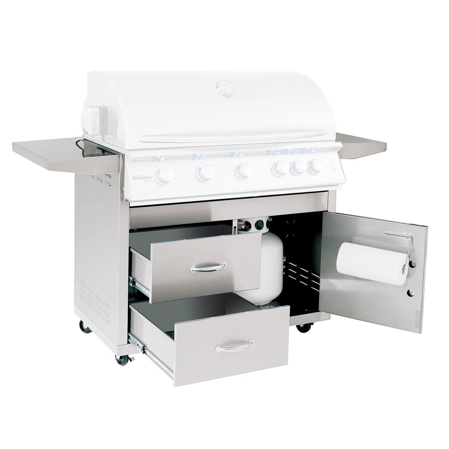 Summerset Grills Deluxe Cart for 40 inch Sizzler Gas Grill - Heavy Duty Outdoor BBQ Grill Cart Only | Perfect for Backyard, Patio & Tailgating Parties