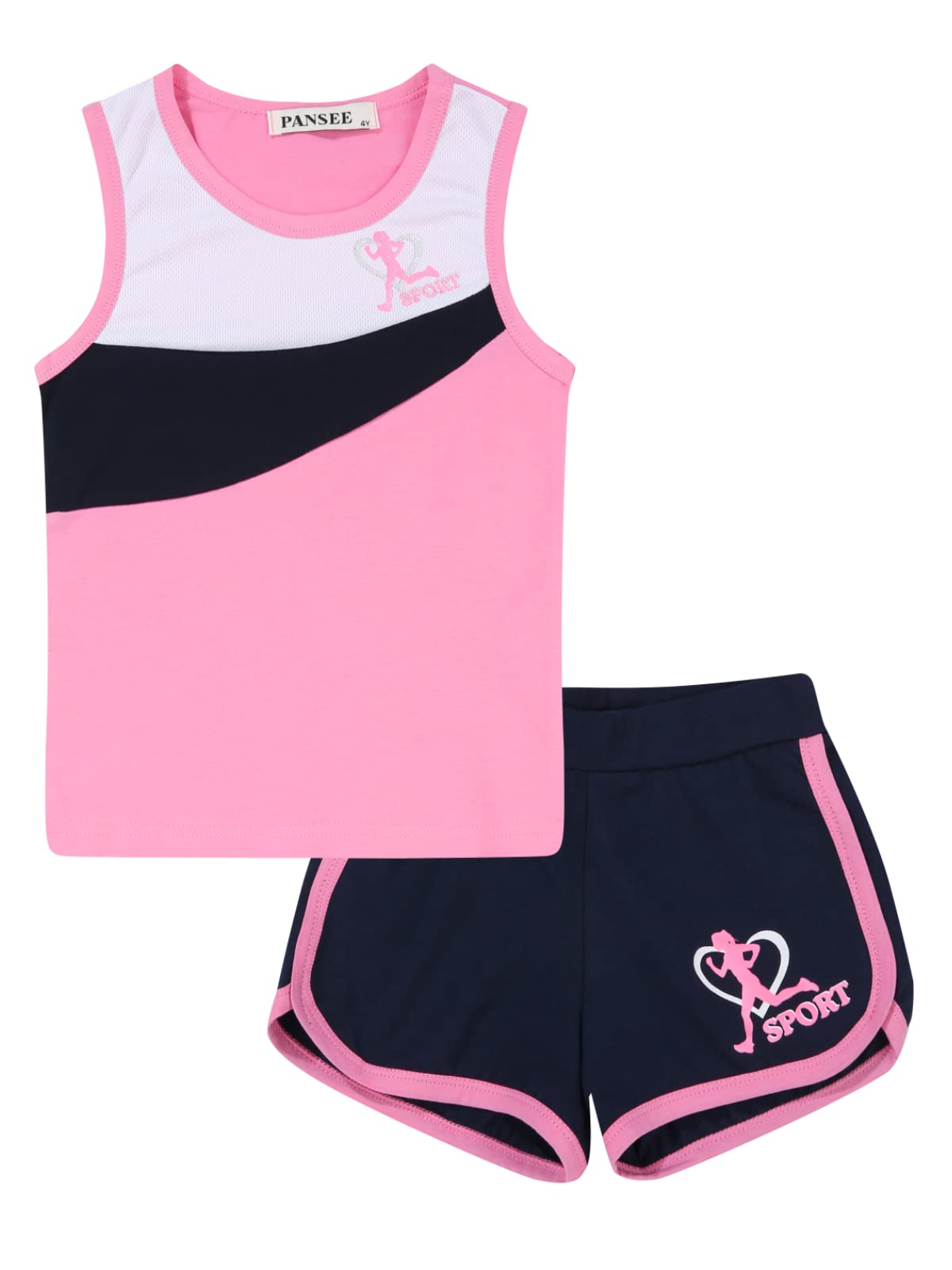 Girls Summer Outfits 2-Piece Set - Cute Tank Top & Dolphin Shorts for Tennis, Running, Playtime | Comfortable Kids Clothes for Outdoor Activities