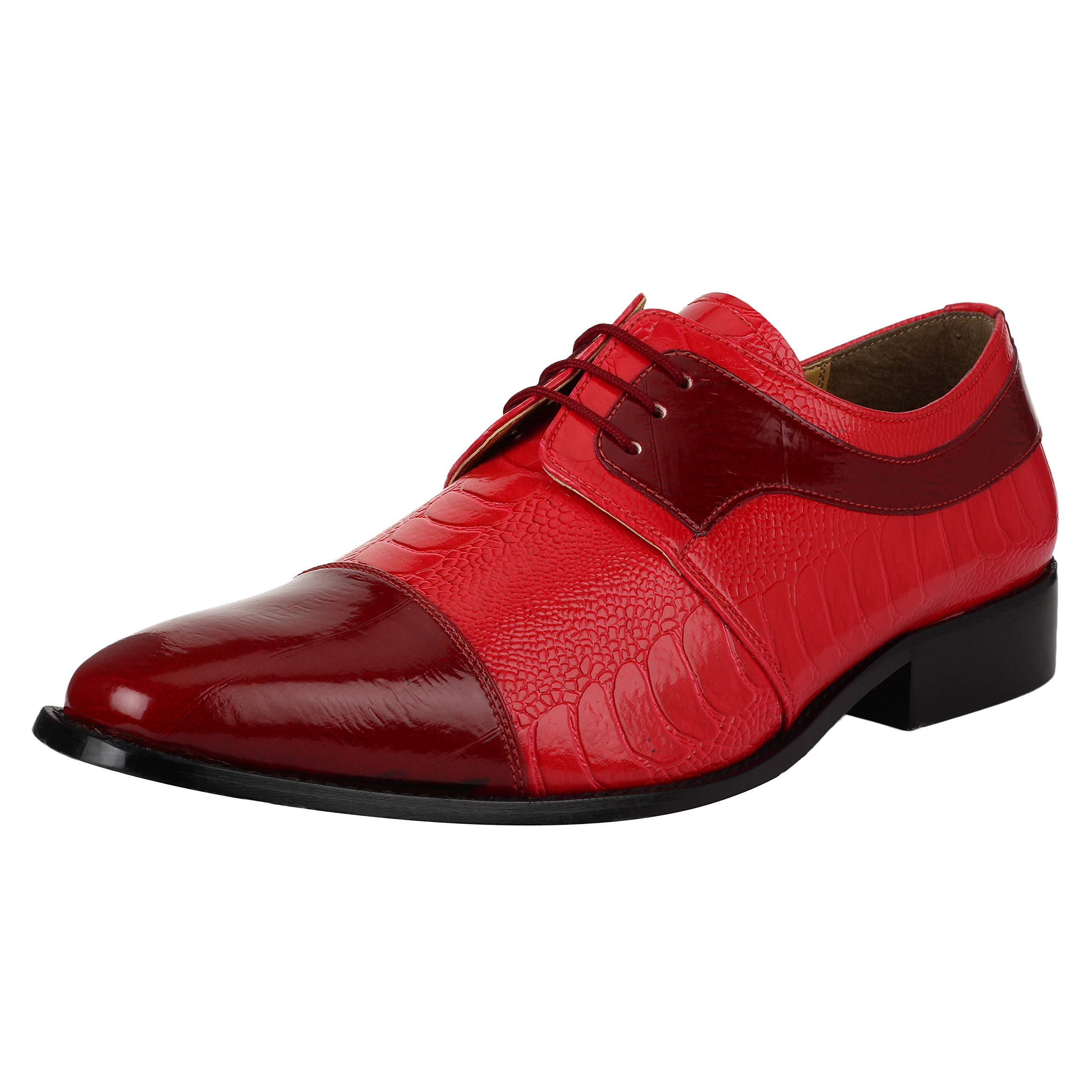 Premium Men's Oxford Dress Shoes - Non Leather EEL Ostrich Print Skin | Formal Business & Wedding Attire | Comfortable Office & Party Shoes