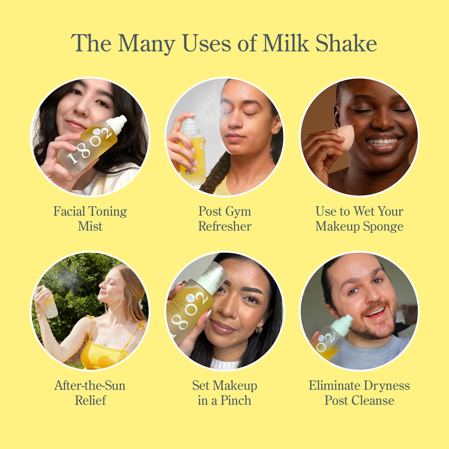 Hydrating Facial Toner Mist with Hyaluronic Acid & Squalane - Refreshing Milk Shake Formula for Dry Skin - Perfect for Daily Skincare Routine & On-the-Go Hydration