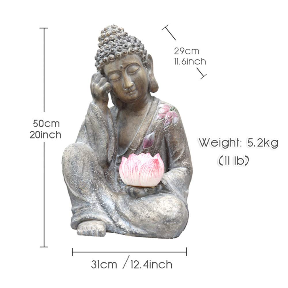 Solar Powered Meditating Buddha Statue - Outdoor Garden Decor with Solar Light for Patio, Yard & Zen Meditation Spaces
