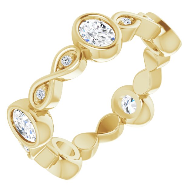 1.14 Carat Oval & Round Diamond Eternity Band - Infinity Style Wedding Ring for Women - Perfect for Anniversaries, Engagements & Special Occasions