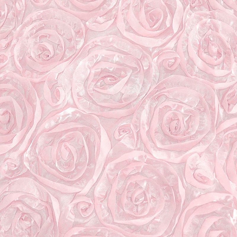 120-Piece Satin Ribbon Roses Tablecloth - Elegant Round Table Cover for Weddings, Parties & Home Decor - Perfect for Dining Tables, Centerpieces & Event Decorations