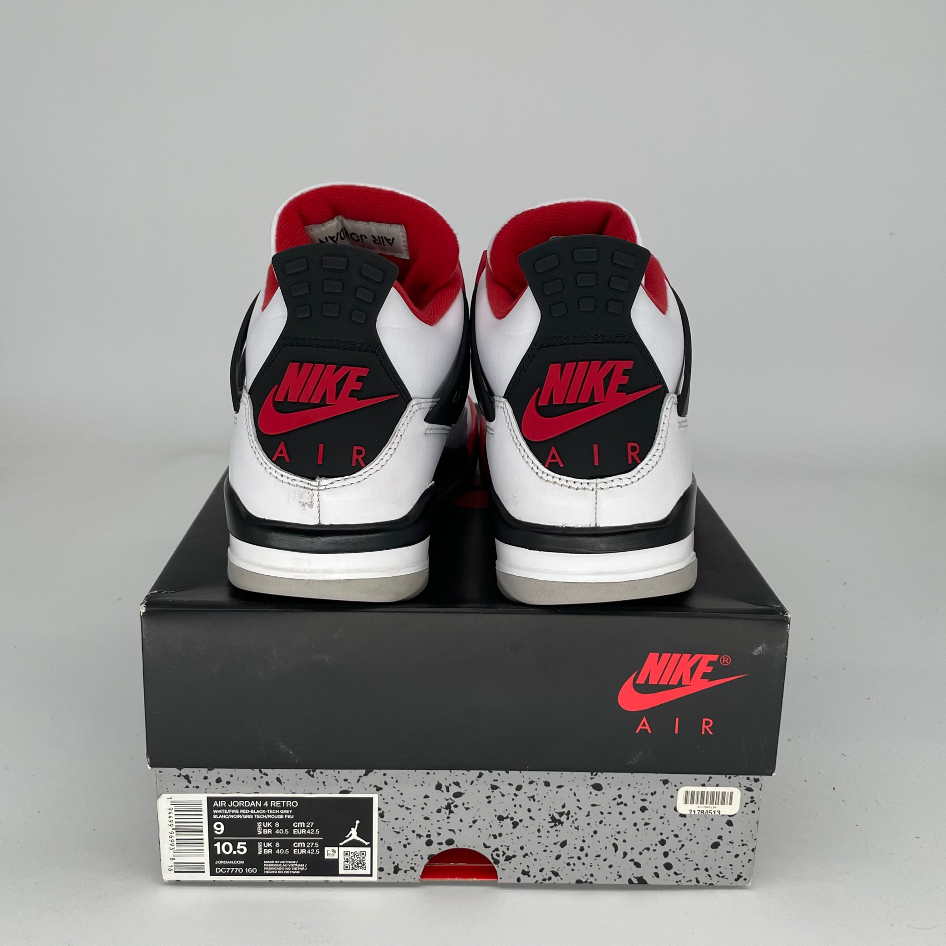 AIR JORDAN 4 Retro Fire Red Men's Basketball Shoes Size 9 - DC7770-160 | Authentic Sneakers for Sports, Streetwear & Casual Outfits