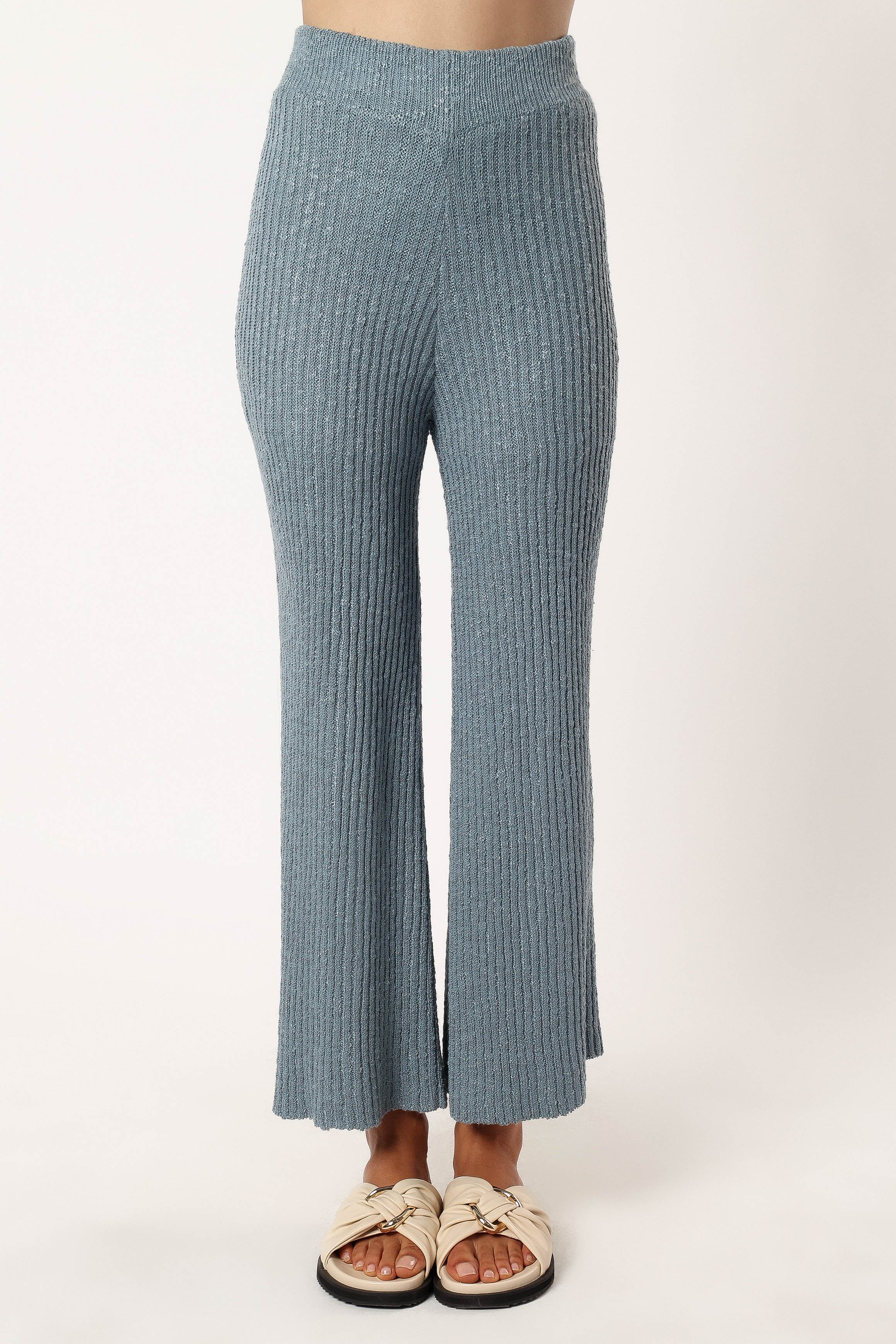 Anna Knitted Sweater and Skirt Set in Dusty Blue - Cozy Winter Outfit for Women | Perfect for Casual Wear, Office, and Date Nights