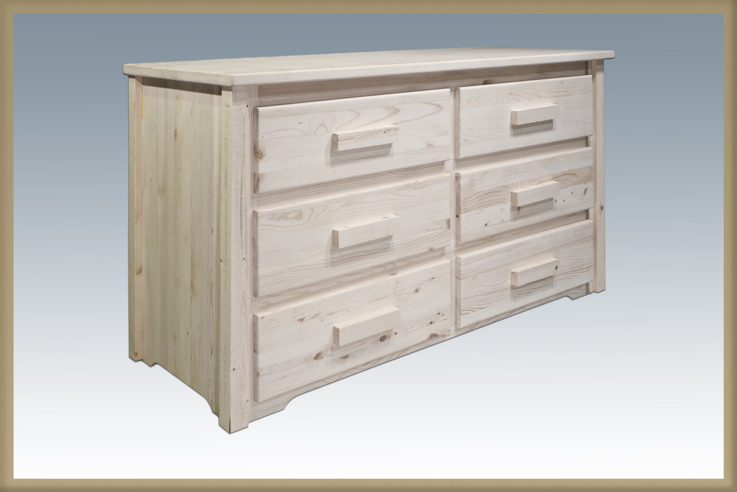 Montana Woodworks 6-Drawer Dresser - Solid Wood Varnished Chest for Bedroom, Living Room & Nursery Storage
