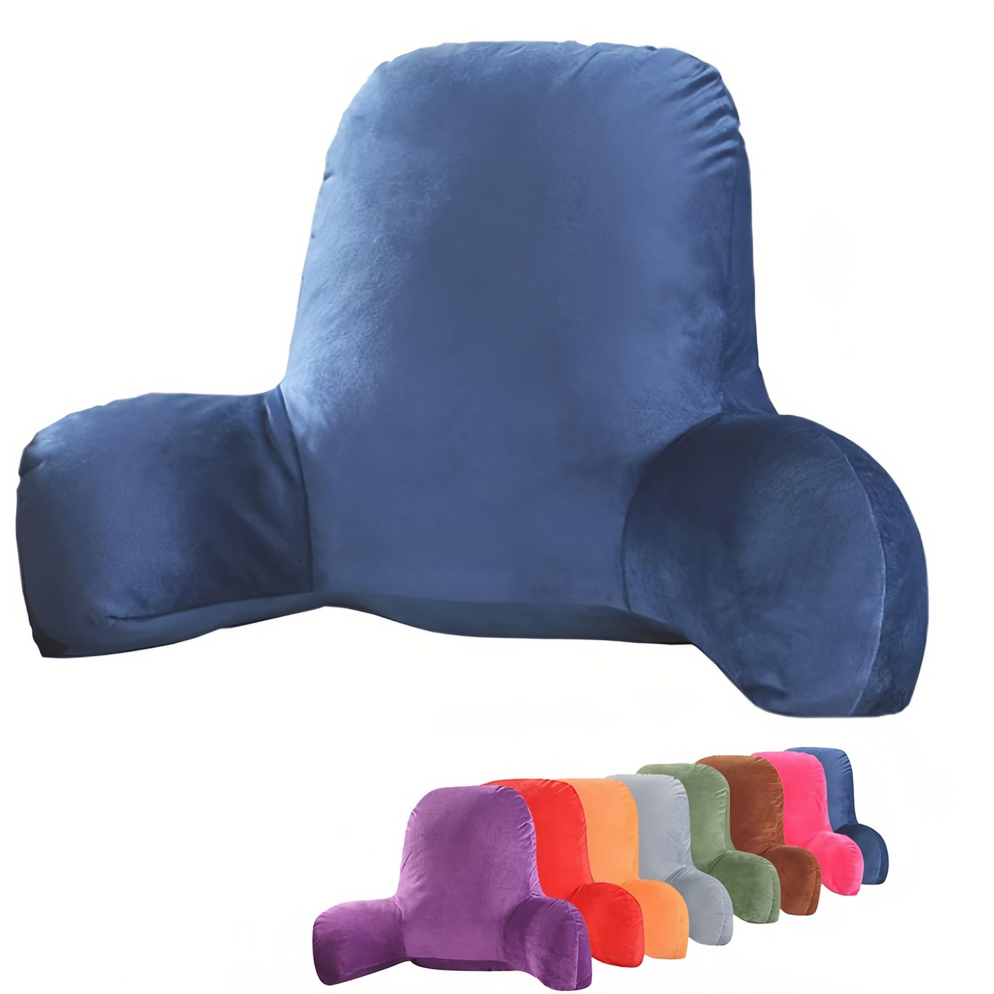 EZOPII Plush Backrest Pillow for Bed - Lumbar Support Cushion (Blue) - Perfect for Reading & Relaxing in Bed