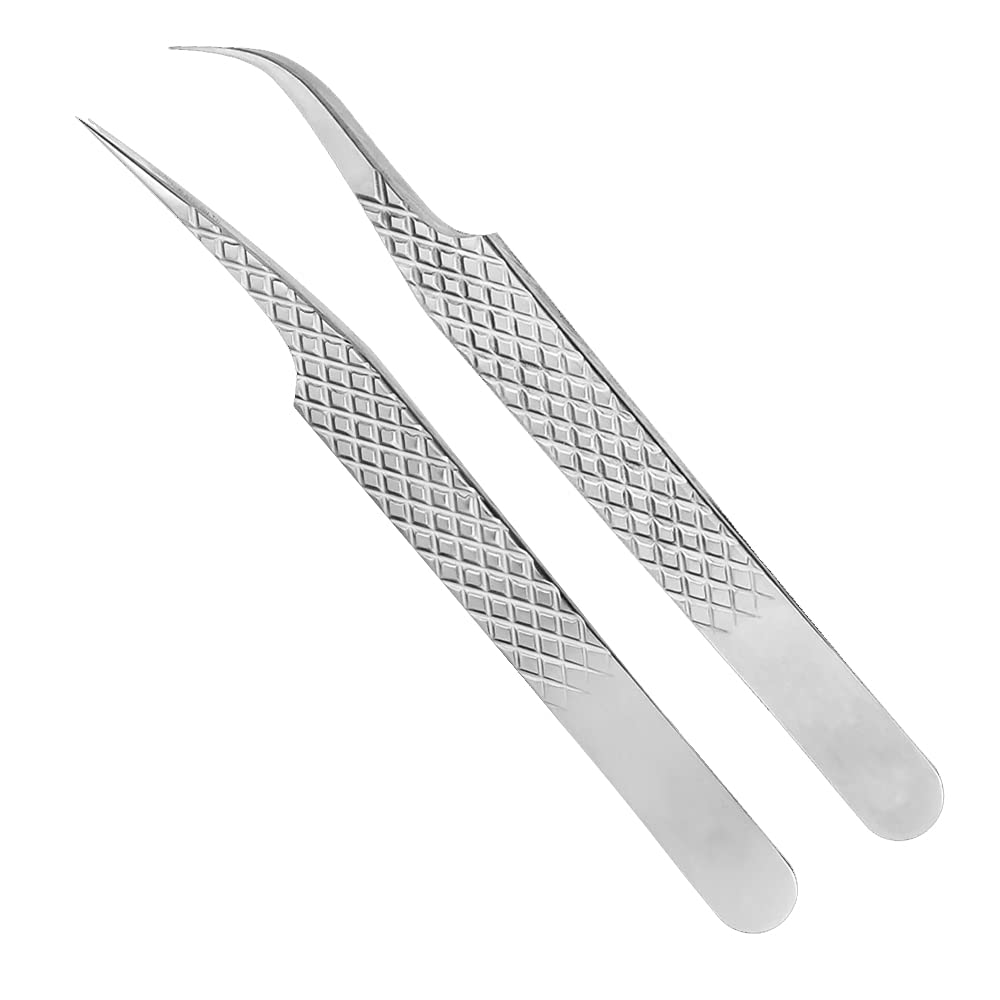 Premium Russian Volume Lash Extension Tweezers Set - Professional Curved & Straight Eyelash Tweezers for Salon & Home Use - Gold False Eyelash Applicator Tools for Volume, Classic & Hybrid Extensions - Perfect for Lash Artists & DIY Beauty Enthusiasts