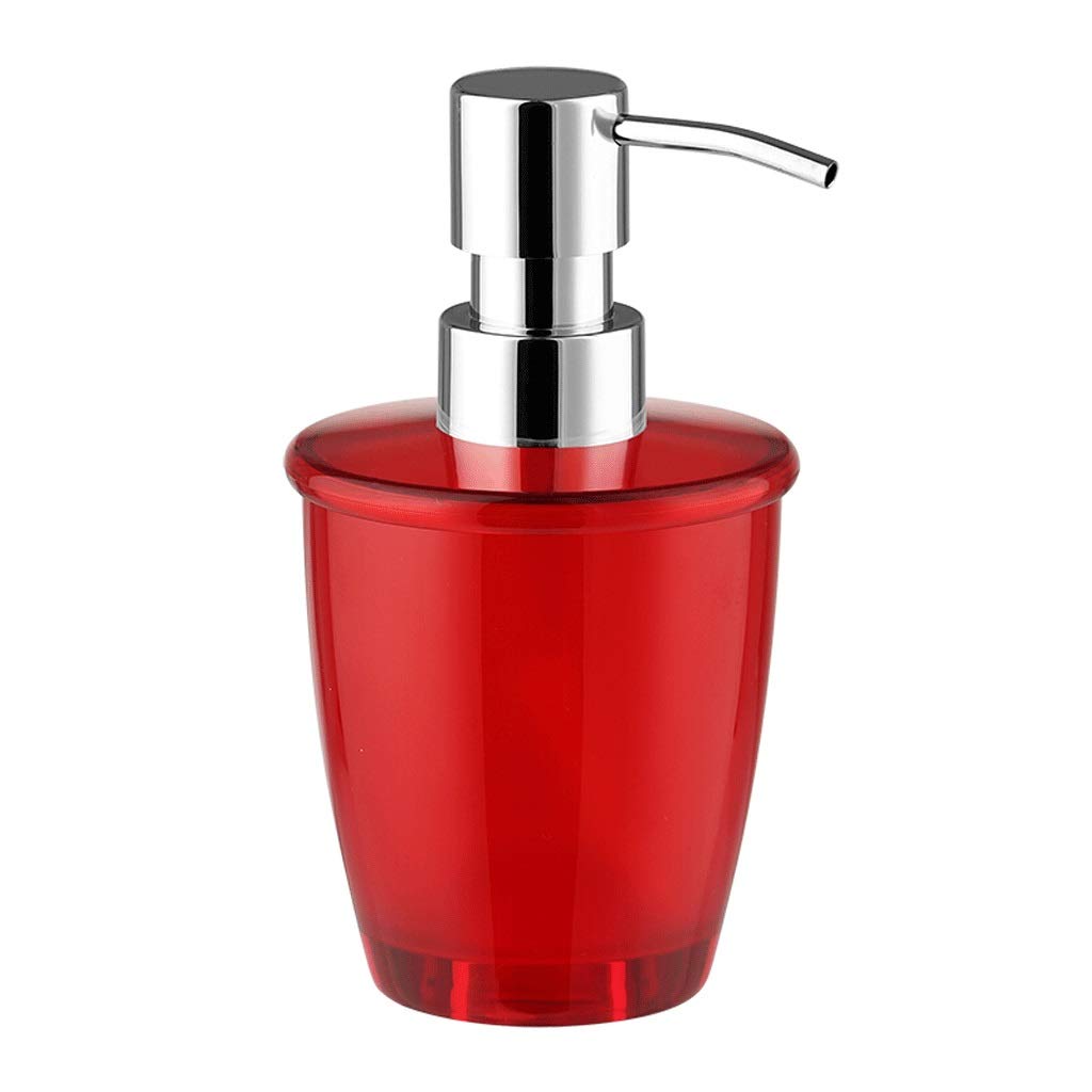 Red 280ml Countertop Soap Pump Dispenser - Creative Kitchen & Bathroom Organizer for Hand Soap, Lotion & Detergent | Perfect for Home, Living Room & Toiletries Storage | Durable & Stylish Design