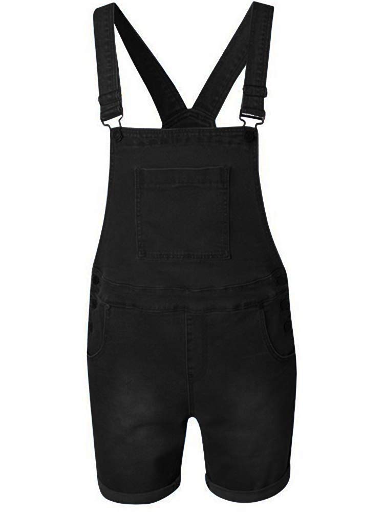Runcati Men's Denim Shorts Bib Overalls - Loose Fit Jean Romper with Button Pockets | Casual Summer Jumpsuit for Walking, Outdoor Activities & Streetwear Fashion