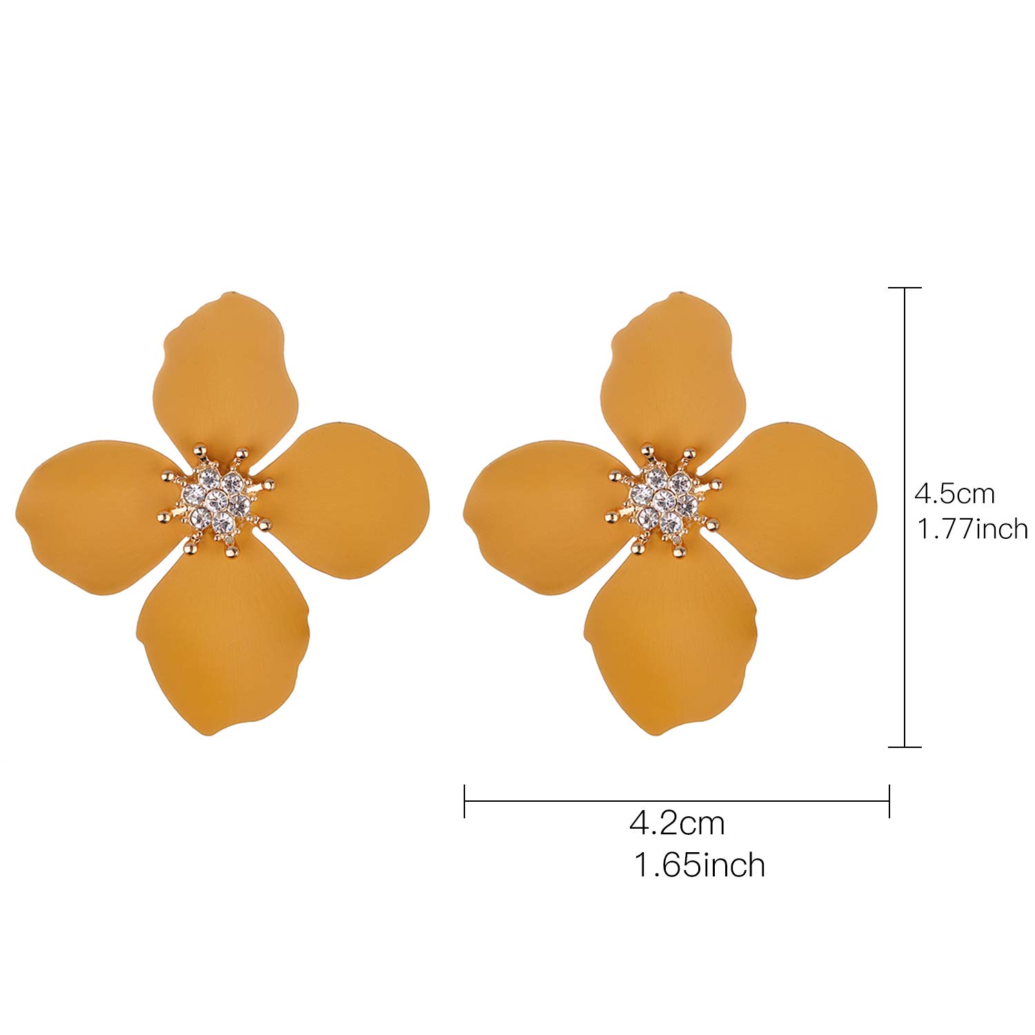 Nicole Miller New York Leaf Flower Crystal Stud Earrings – Elegant Sparkling Jewelry for Women, Perfect for Parties, Weddings & Special Occasions