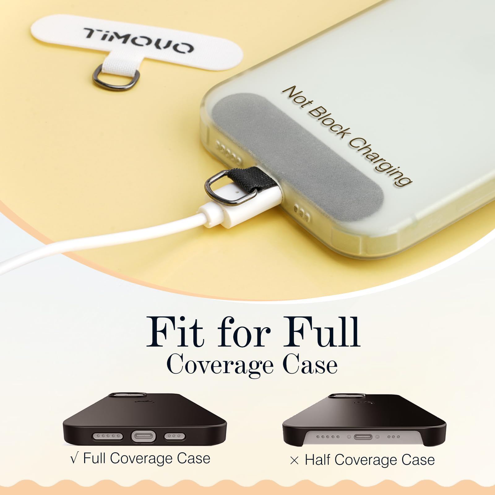 TiMOVO Adjustable Crossbody Phone Lanyard with Leather Wallet Pouch - Universal Smartphone Neck Strap for iPhone, Samsung & Most Phones - Hands-Free Convenience for Travel, Shopping & Outdoor Activities (Black)