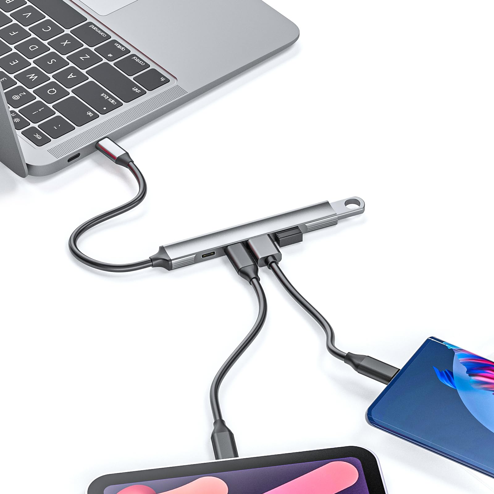 BEIDUOYANG 5-in-1 USB C Hub with 60W PD Charging, USB 3.0/2.0 Ports - Multi-Port Adapter for MacBook Pro/Air, iPad Pro, Chromebook & More - Perfect for Home Office, Travel & Work from Anywhere