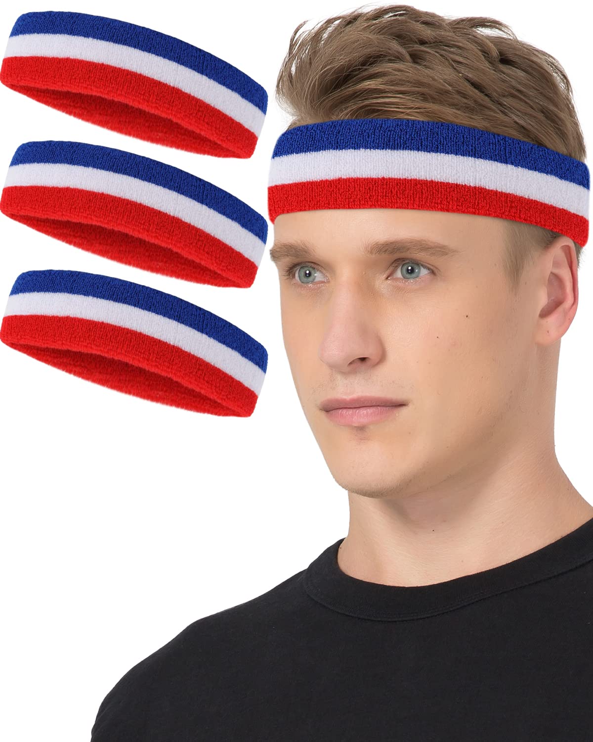 Tanluhu Terry Cloth Sweatbands - Breathable Cotton Sports Headbands for Men & Women - Perfect for Workouts, Running, Tennis, Basketball & Outdoor Activities | Stay Cool During Exercise & Sports