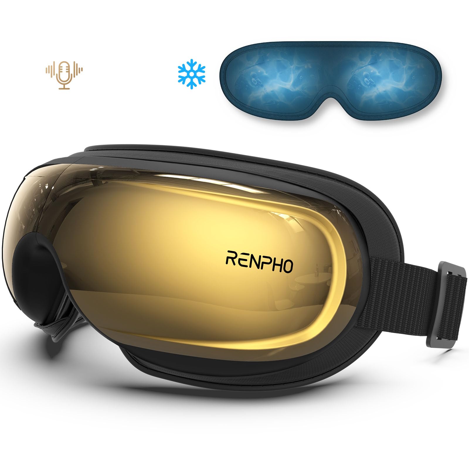 RENPHO FSA/HSA Approved Eye Massager with Heat & Cooling Therapy - Voice Control Eye Massager Mask for Relaxation & Eye Care - Perfect Mothers Day, Birthday Gifts for Women & Men - Use for Stress Relief, Migraine Relief & Better Sleep