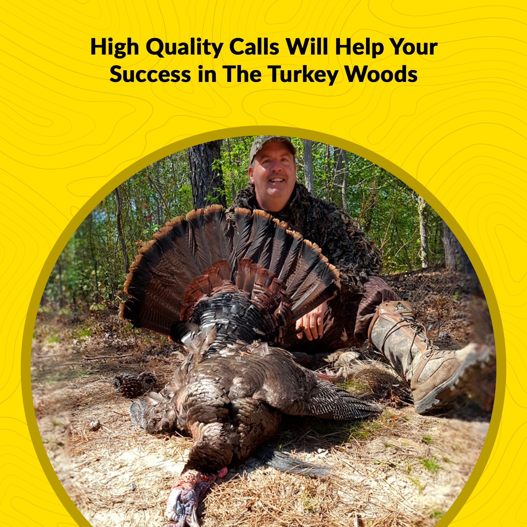 Premium Turkey Pot Calls - Realistic Glass & Slate Turkey Calls with Strikers - Hunting Gear for Spring & Fall Turkey Season - Perfect for Woodland & Field Hunting