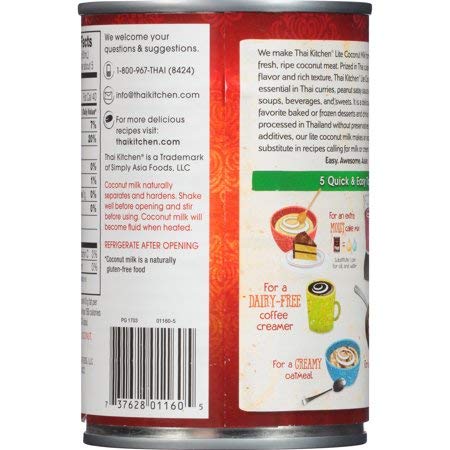 Organic Gluten-Free Lite Coconut Milk, 13.66 Fl Oz (Pack of 2) - Fresh Pressed, Dairy-Free, Vegan, Paleo & Keto Friendly - Perfect for Smoothies, Baking, Coffee Creamer & Asian Cooking