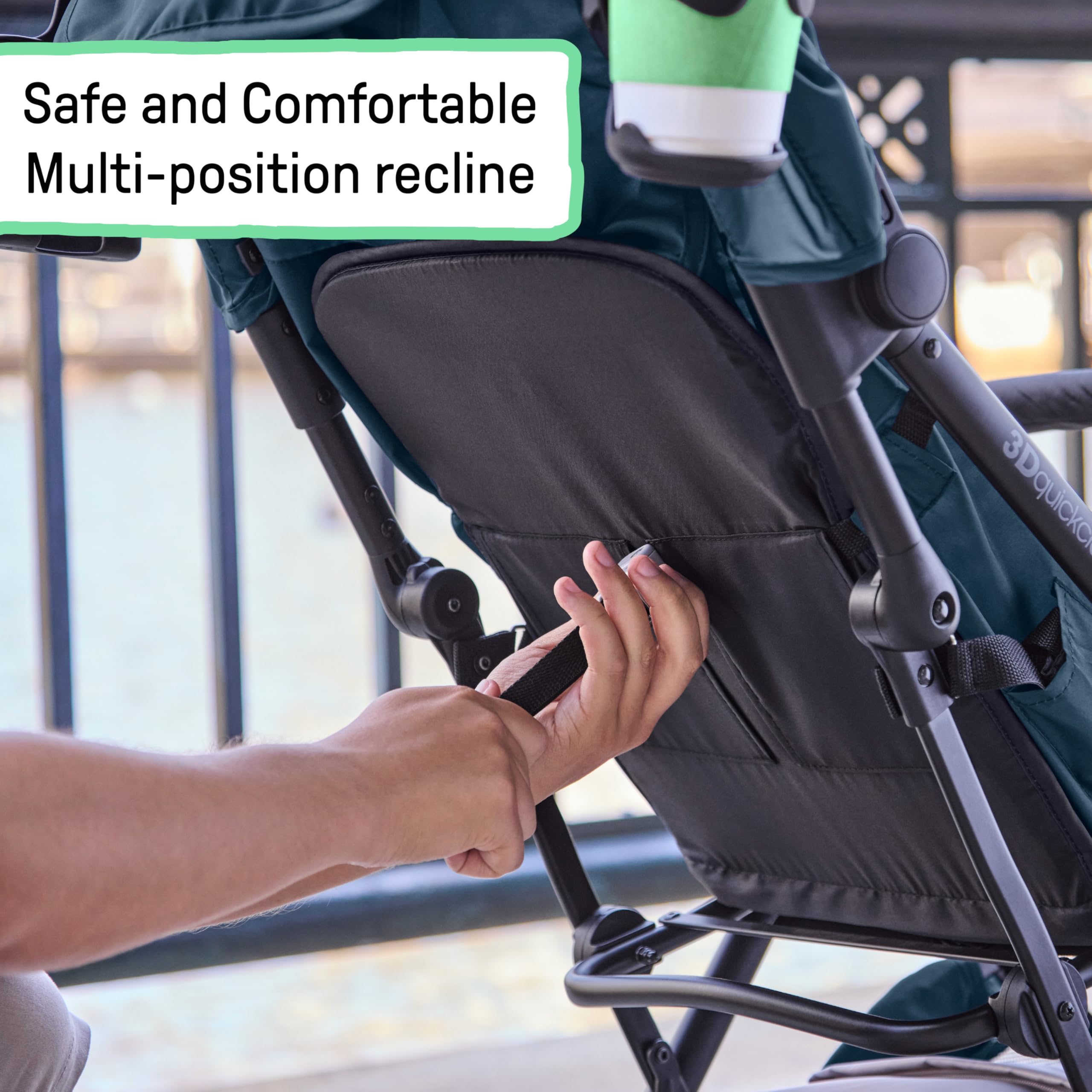 Ingenuity 3Dquickclose CS+ Compact Fold Stroller - Lightweight Baby Stroller with Oversized Canopy, Extra-Large Storage Basket & One-Hand Fold | Perfect for Travel, Shopping & City Walks