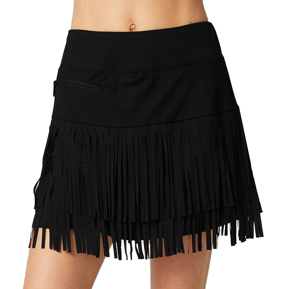 GGBlue Fringe Black 18in Women's Golf Skort - Stylish & Comfortable Athletic Skirt for Golf, Tennis & Casual Wear