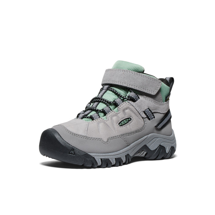 Little Kids' Targhee IV Waterproof Hiking Boots - Alloy/Granite Green | Durable Outdoor Shoes for Boys & Girls | Perfect for Trail Hiking, Camping & Outdoor Adventures