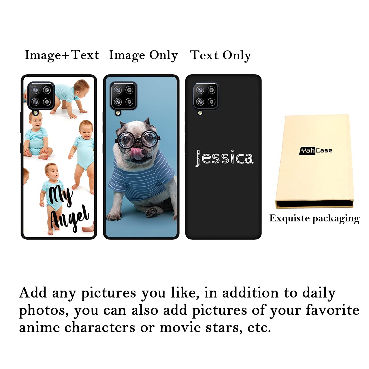 Custom Samsung Galaxy A42 5G Phone Case - Personalized Photo/Text/Name Cover | Anti-Scratch, Shock-Resistant Soft TPU Protective Case (Black) | Perfect for Everyday Protection & Unique Gifts