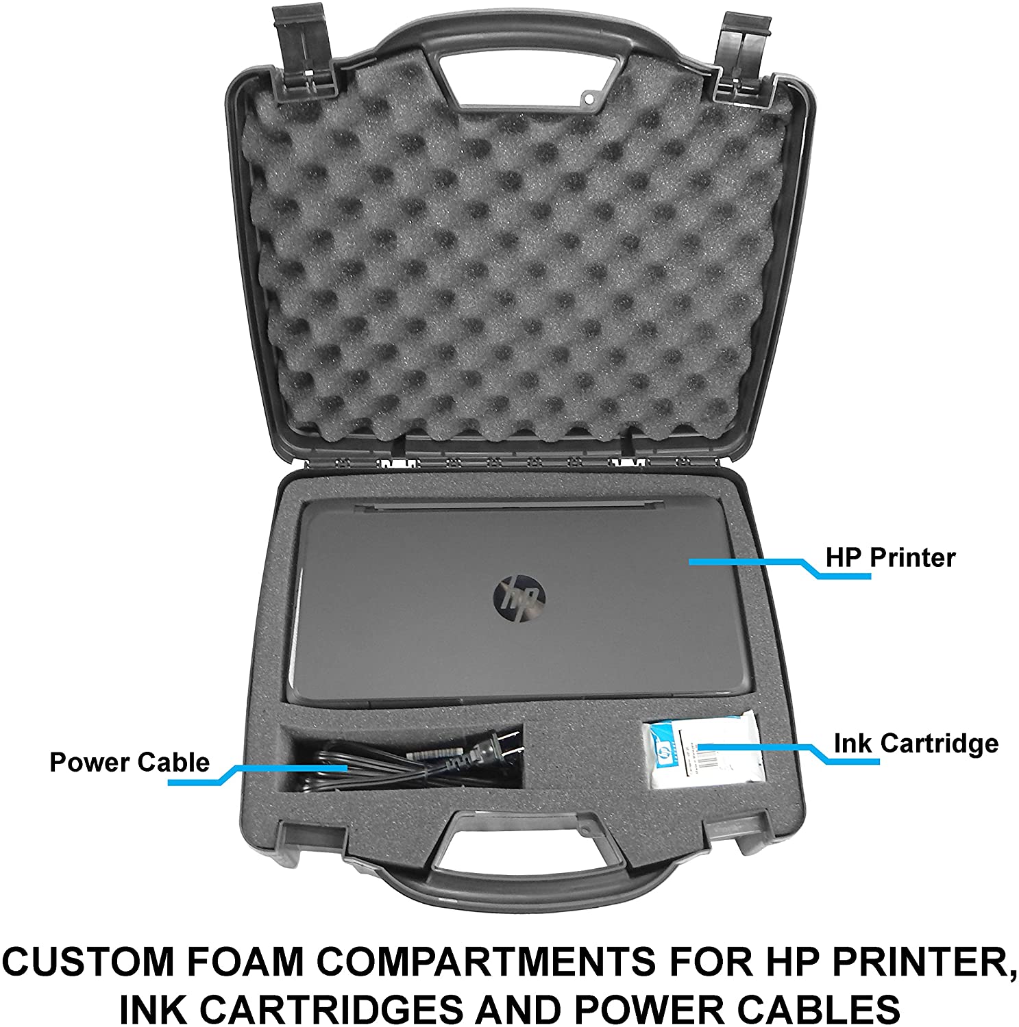 CASEMATIX Portable Printer Carry Case for HP Officejet 200 Wireless Mobile Printer - Durable Protective Travel Bag for Business & Home Office Use