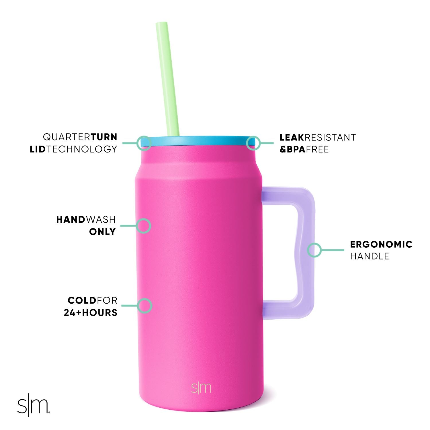 Trek 50Oz Stainless Steel Tumbler with Lid - 16oz Double-Wall Vacuum Insulated Travel Mug for Hot & Cold Drinks - Perfect for Coffee, Tea, Water on the Go, Camping, Office & Gym Use