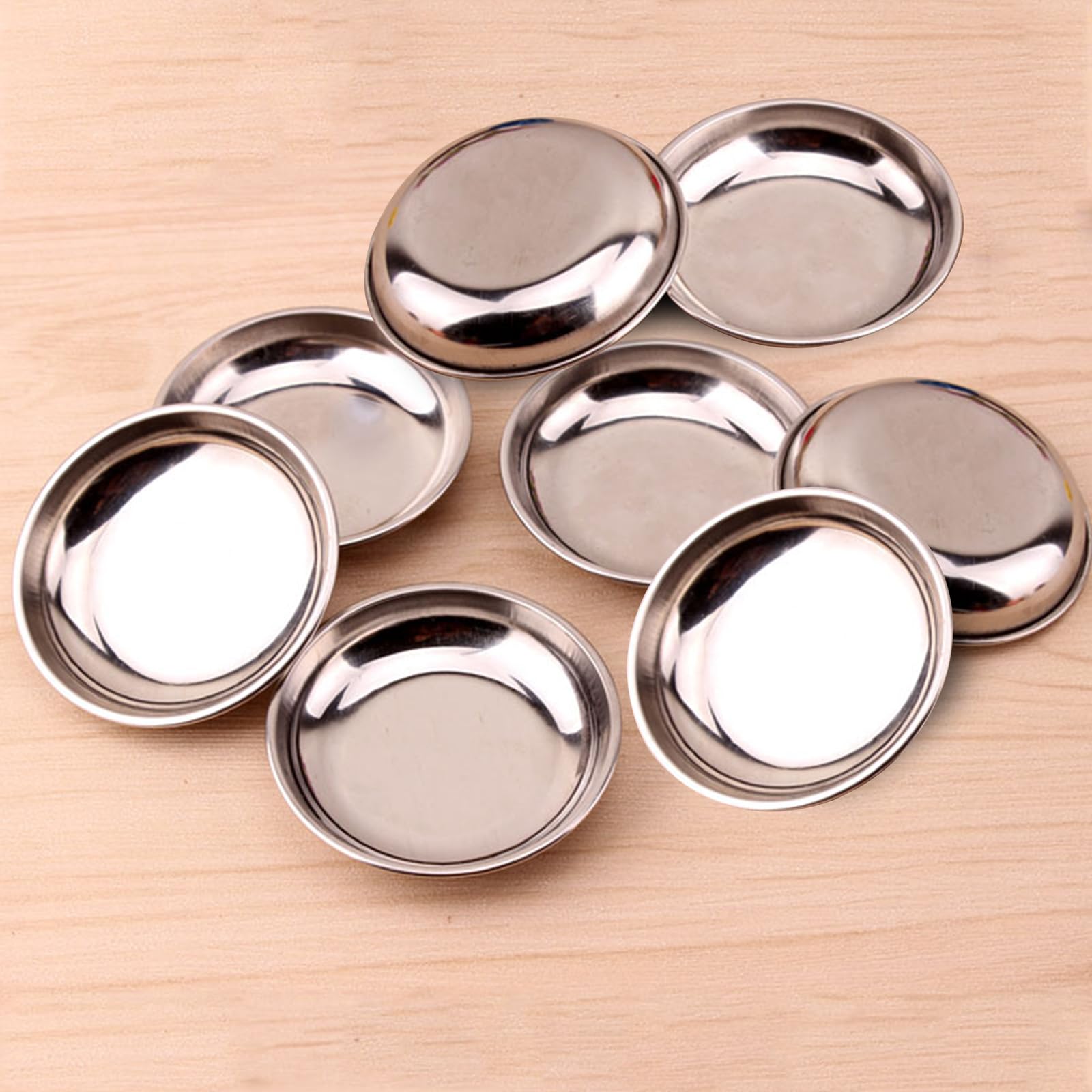 8 PCS Stainless Steel Reptile Food & Water Bowls - 2.5in Round Feeding Dishes for Lizards, Bearded Dragons, Geckos, Tortoises & Hermit Crabs - Perfect for Terrariums, Habitats & Pet Reptile Care