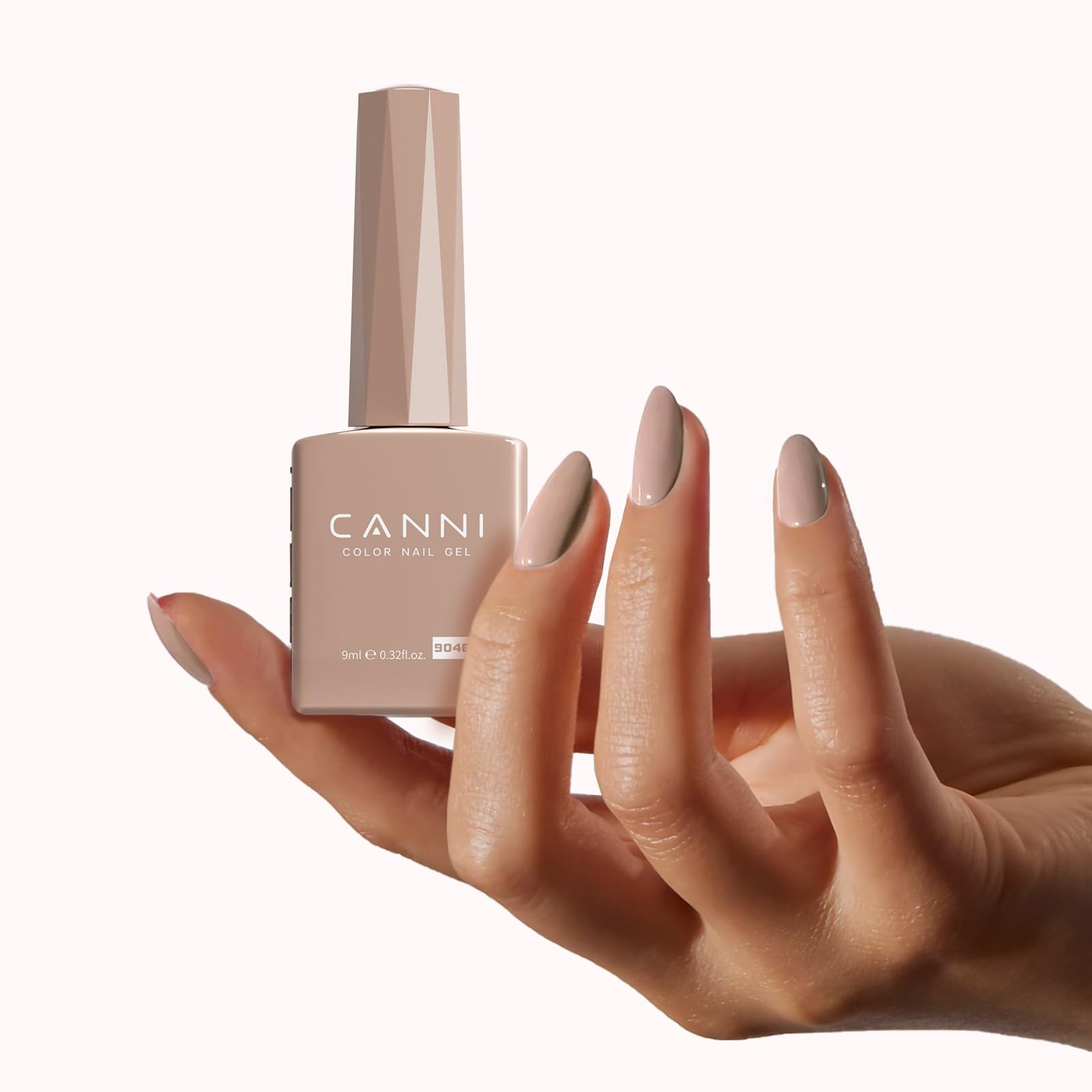 CANNI Nude Gel Nail Polish - 1Pc Soak Off UV/LED Gel Polish in Light Brown Grey, High Gloss Finish for French Manicure, Salon & DIY Nail Art | Perfect for Weddings, Parties & Everyday Wear