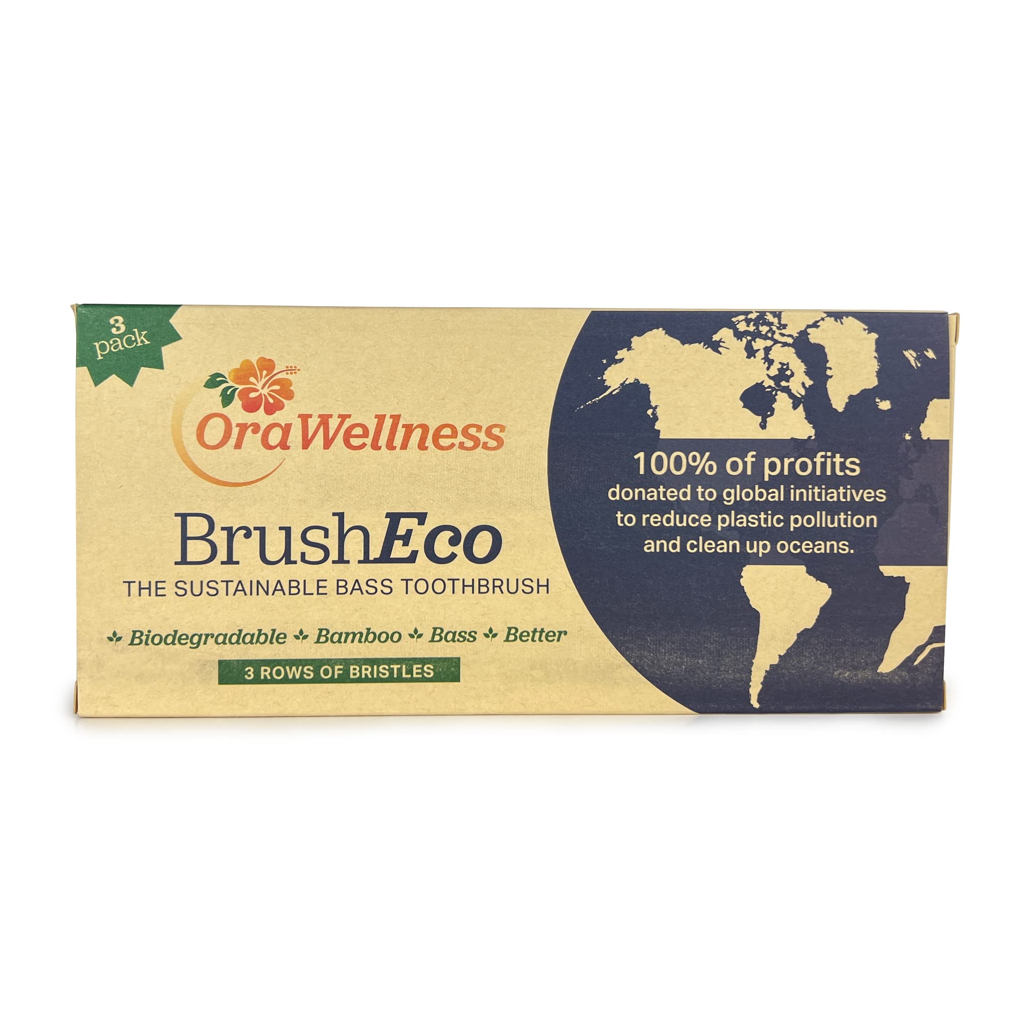 Organic Toothpaste Alternative - Nut Free Healthy Mouth Blend, 3 Pack with Eco Bamboo Toothbrush | Natural Oral Care for Sensitive Teeth & Gum Health | Perfect for Travel, Home & Zero Waste Lifestyle
