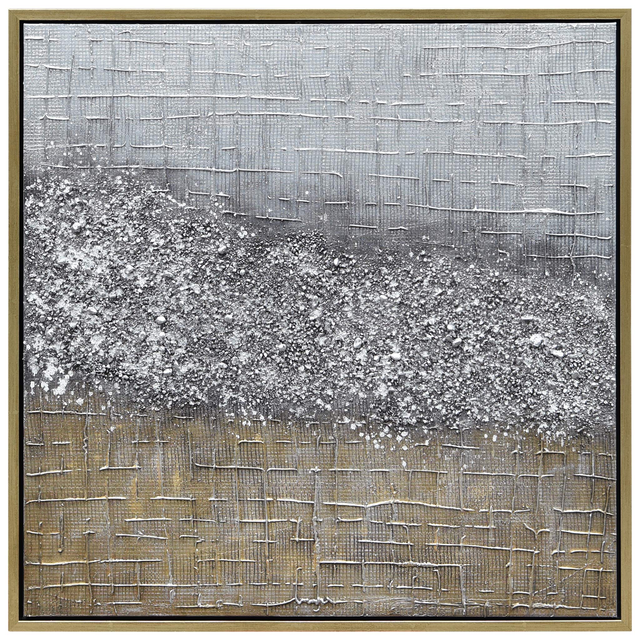 Abstract Wall Art Textured Hand Painted Canvas by Martin Edwards - Gold Framed Modern Painting 36x36 Inches - Perfect for Living Room, Bedroom & Office Decor