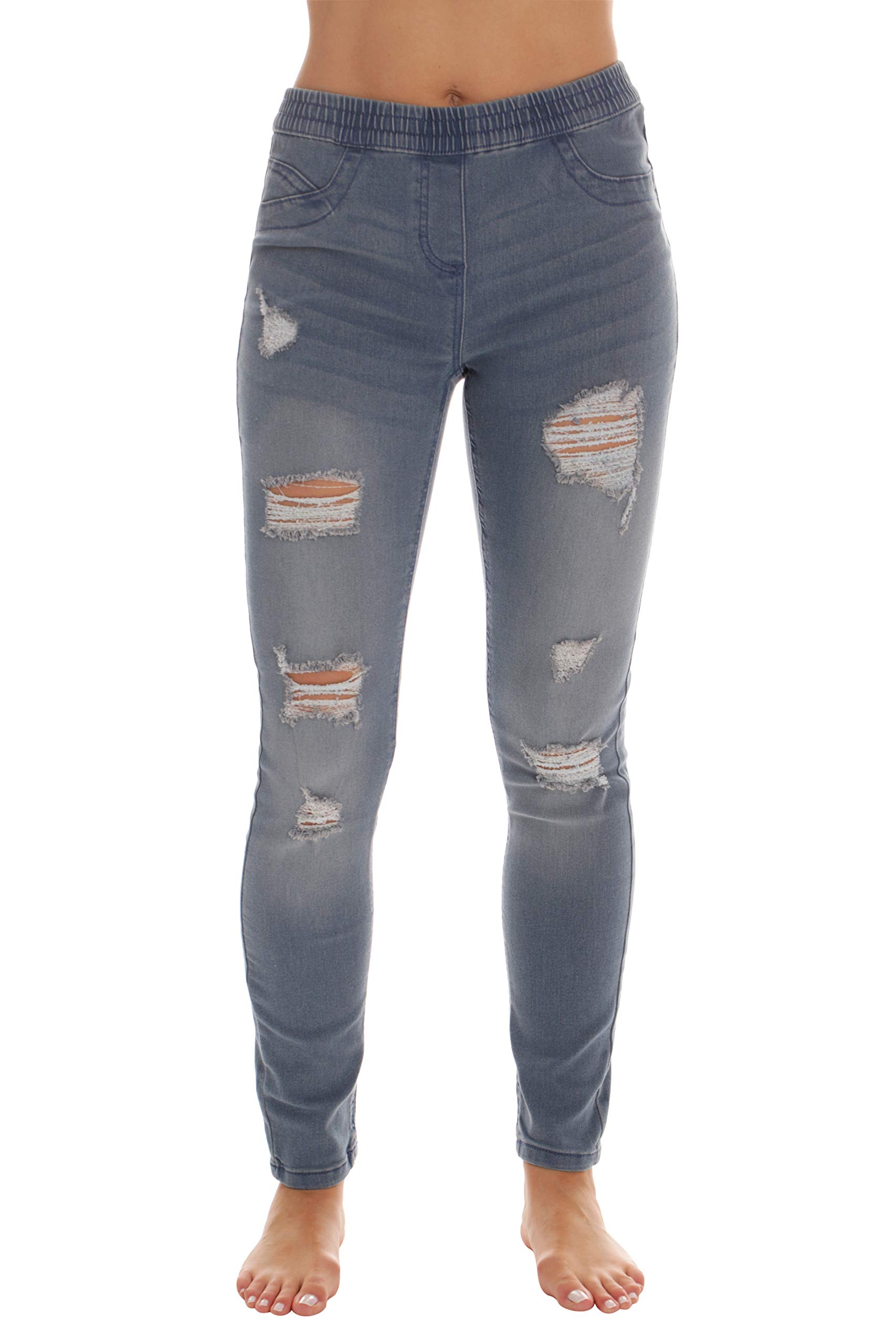 Just Love Women's Ripped Denim Jeggings - Stretchy Skinny Jeans Leggings for Casual Wear & Everyday Outfits | Perfect for Work, Shopping & Date Nights