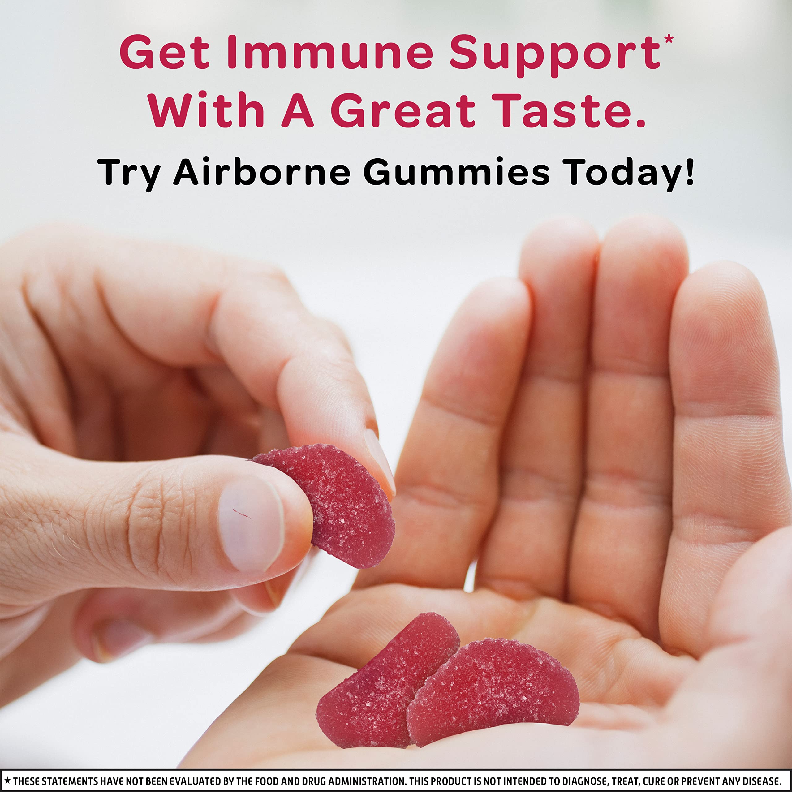 Airborne 750mg Vitamin C Gummies for Adults - Immune Support Supplement with Antioxidants Vitamins A, C & E - 63 Count Blueberry Pomegranate Flavor Gummy Vitamins - Boost Immunity & Energy for Workouts, Travel & Daily Wellness